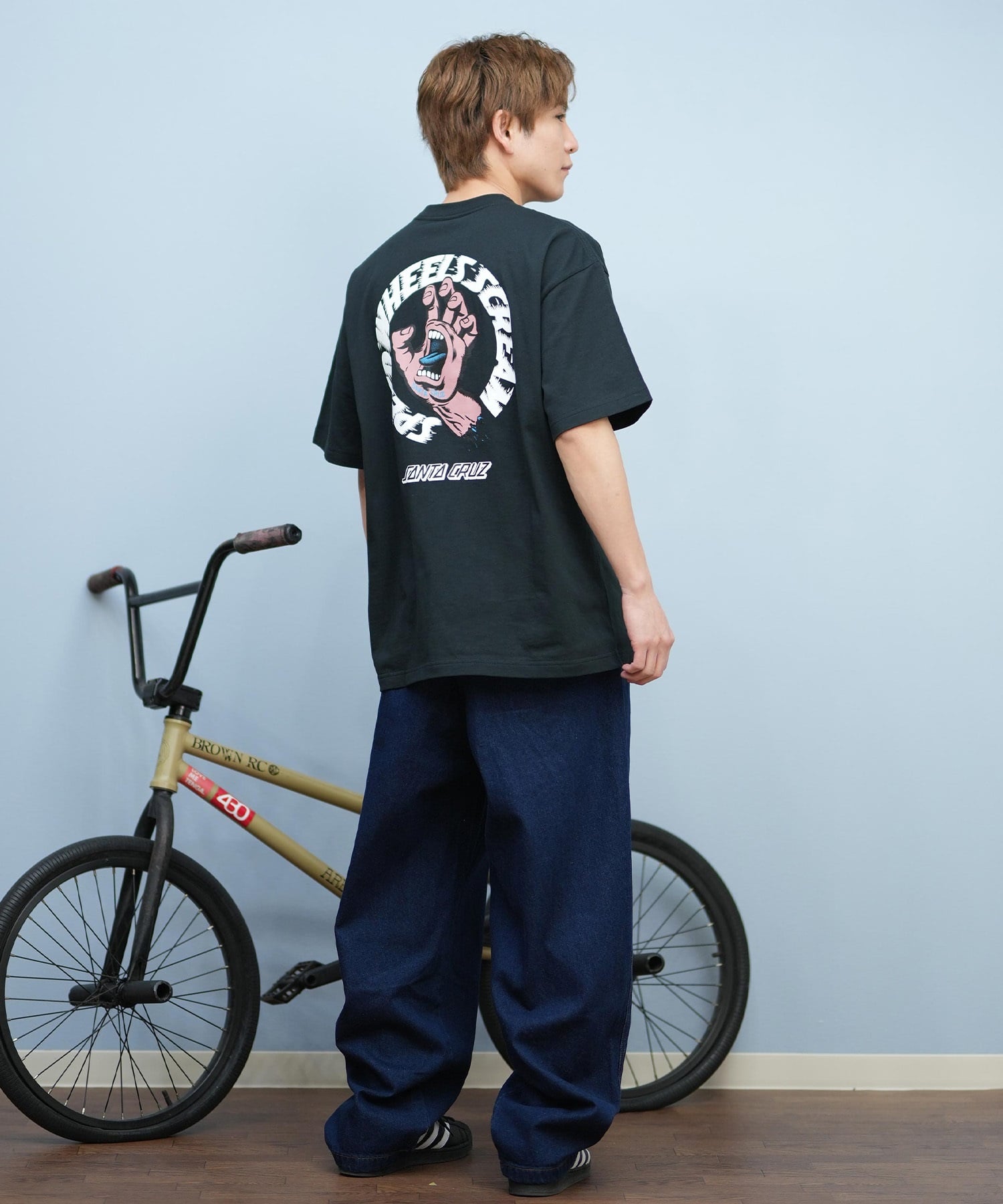 SANTACRUZ サンタクルーズ 半袖 Tシャツ メンズ バックプリント ロゴ スクリーミングハンド 502252401 ムラサキスポーツ限定(WHITE-M)