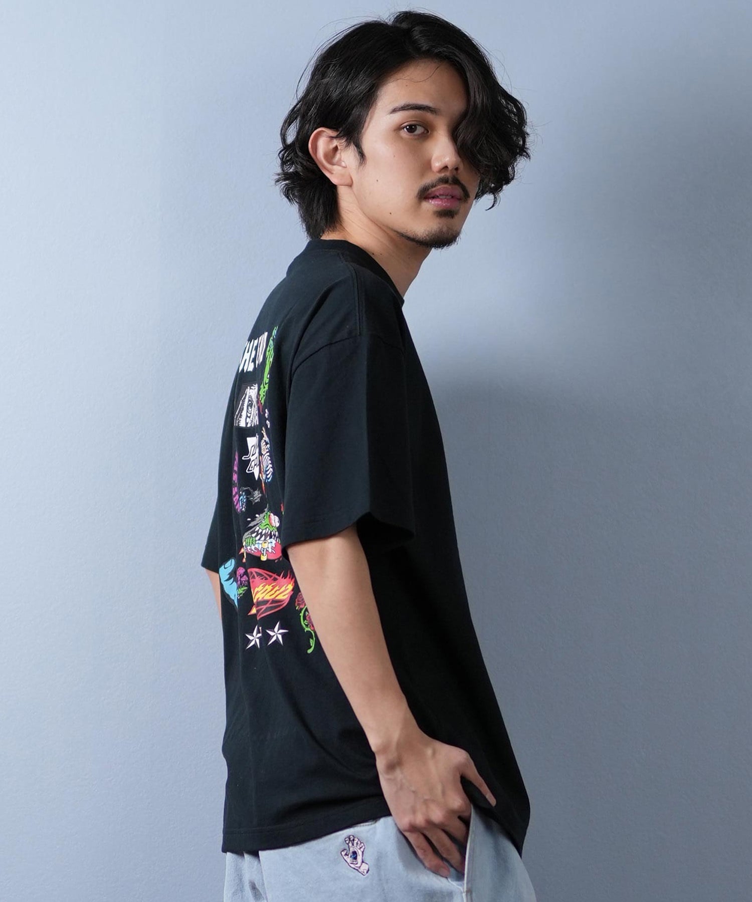 SANTACRUZ サンタクルーズ 半袖 Tシャツ メンズ バックプリント ロゴ スクリーミングハンド 502252402 ムラサキスポーツ限定(WHITE-M)