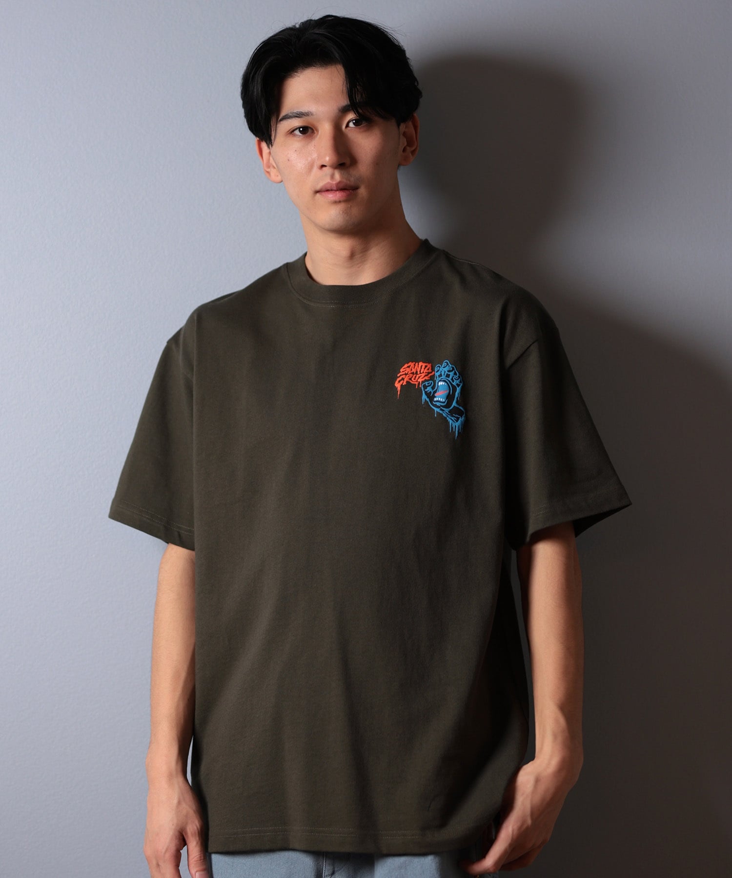 SANTACRUZ サンタクルーズ 半袖 Tシャツ メンズ バックプリント ロゴ スクリーミングハンド 502252403 ムラサキスポーツ限定(WHITE-M)