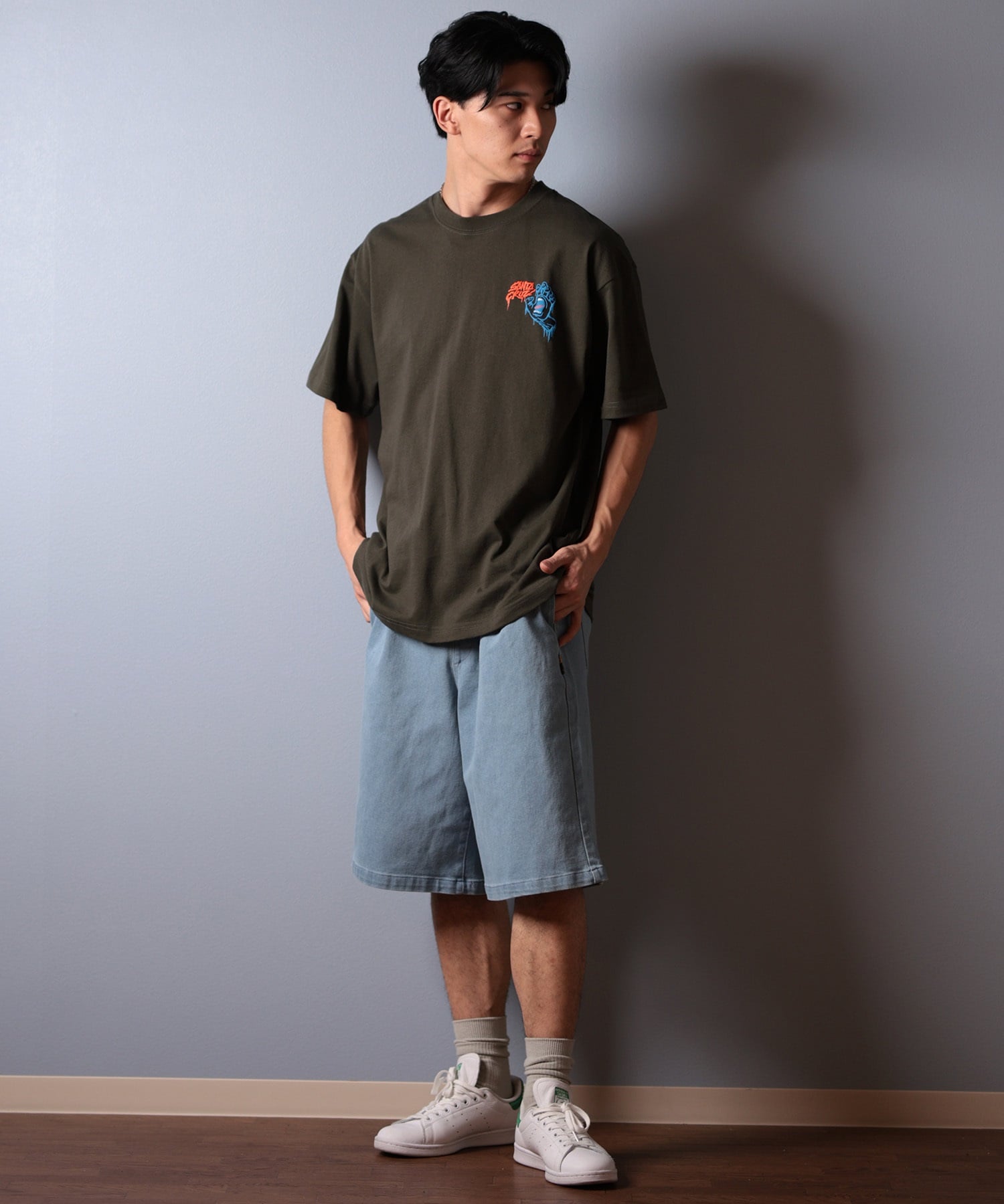 SANTACRUZ サンタクルーズ 半袖 Tシャツ メンズ バックプリント ロゴ スクリーミングハンド 502252403 ムラサキスポーツ限定(WHITE-M)