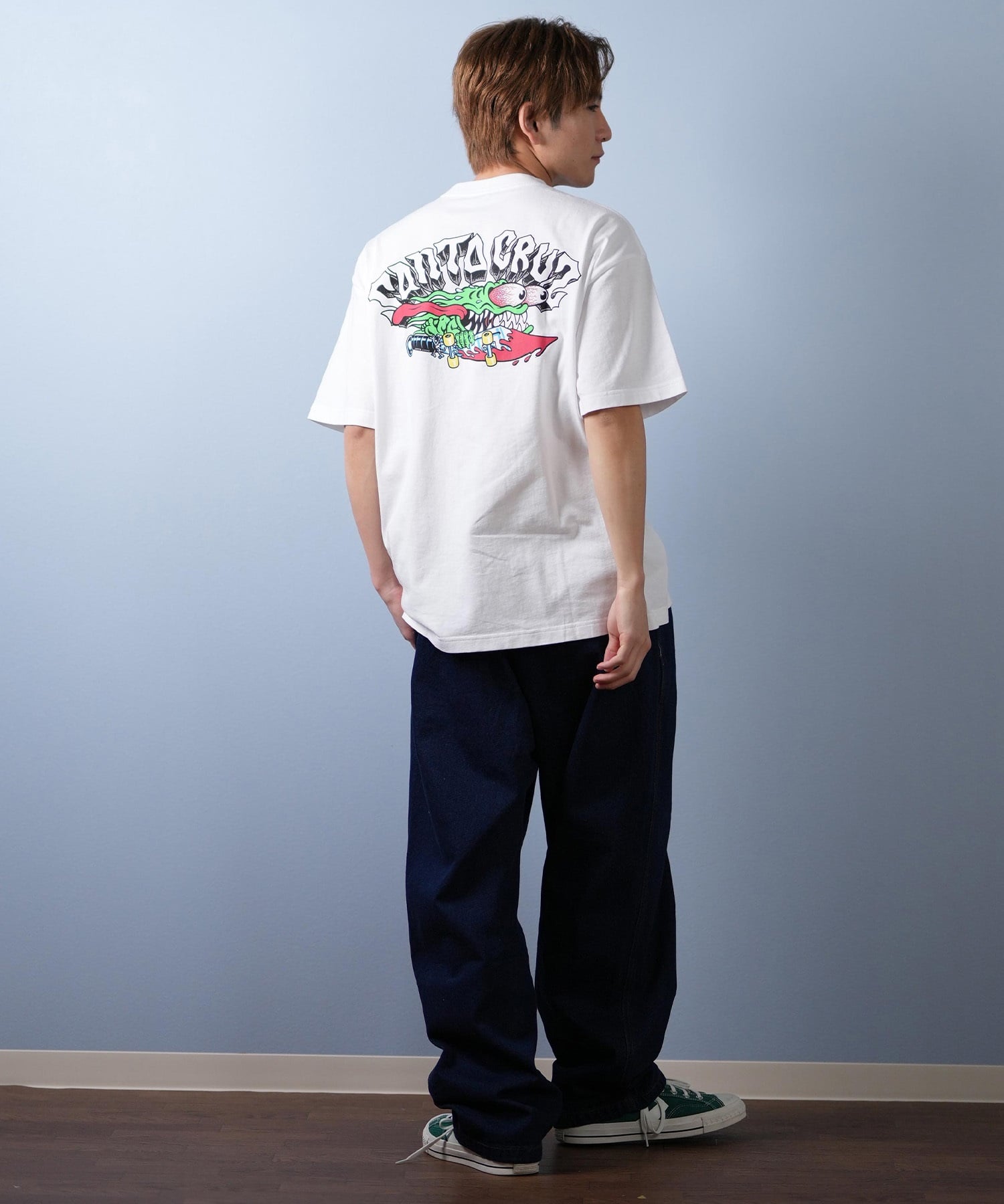SANTACRUZ サンタクルーズ 半袖 Tシャツ メンズ バックプリント SLASHER 502252404 ムラサキスポーツ限定(WHITE-M)