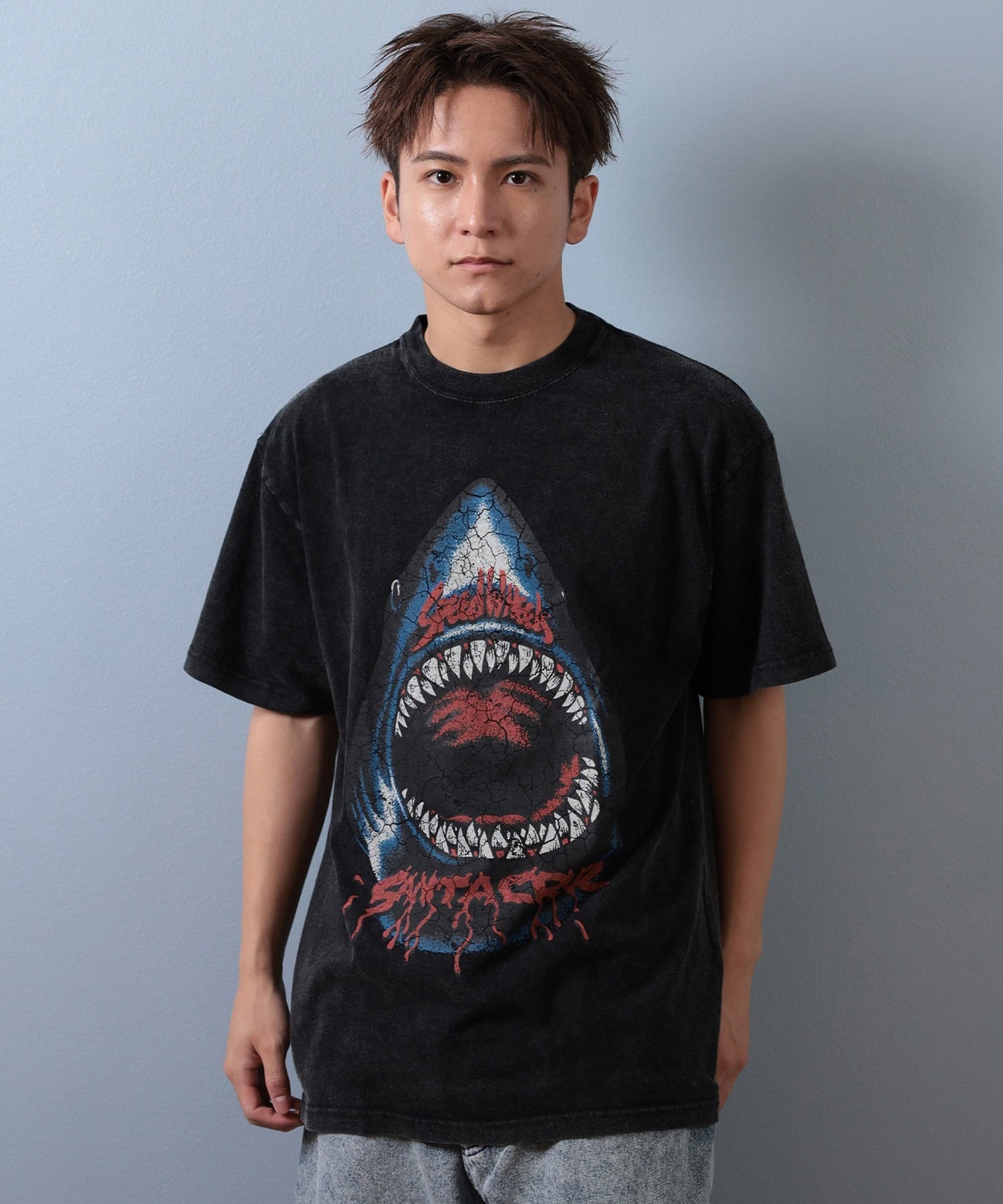 SANTACRUZ サンタクルーズ 半袖 Tシャツ メンズ フロントプリント バックプリント 502253411 ムラサキスポーツ限定(BLHND-M)