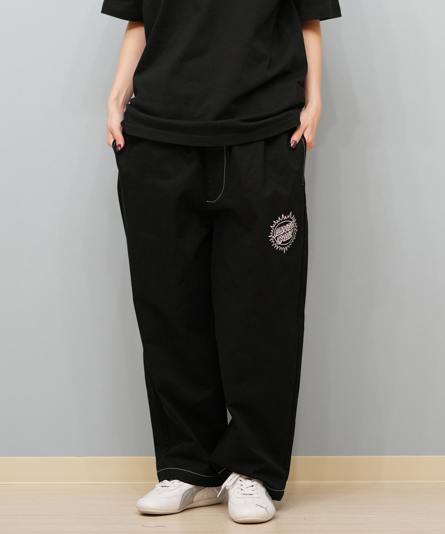 SANTACRUZ サンタクルーズ ロングパンツ レディース デニム イージーパンツ 502251531 ムラサキスポーツ限定(BKDSW-M)