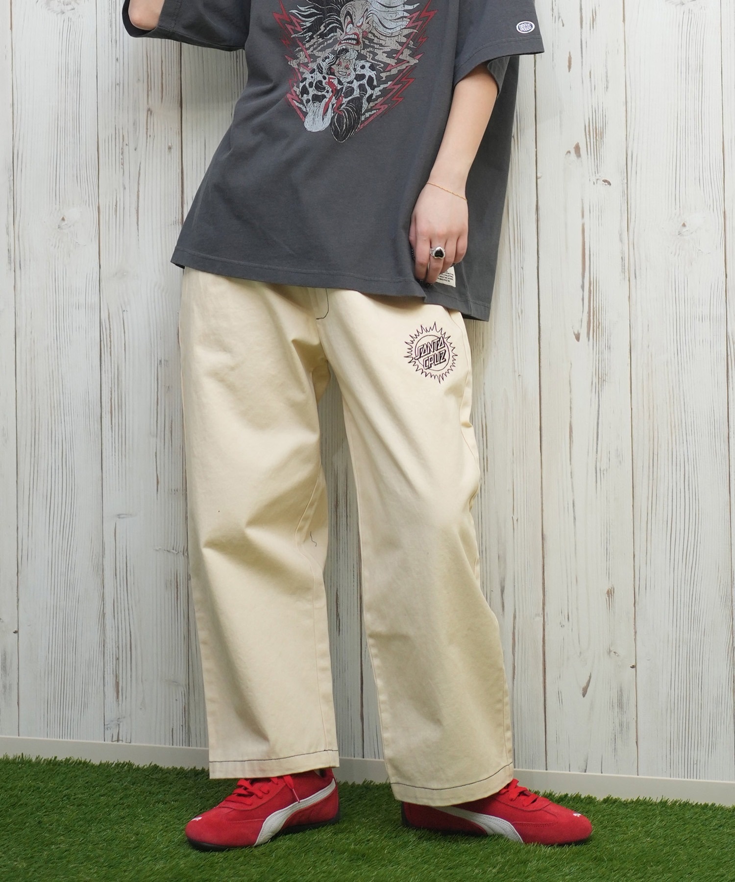 SANTACRUZ サンタクルーズ ロングパンツ レディース デニム イージーパンツ 502251531 ムラサキスポーツ限定(BKDSW-M)