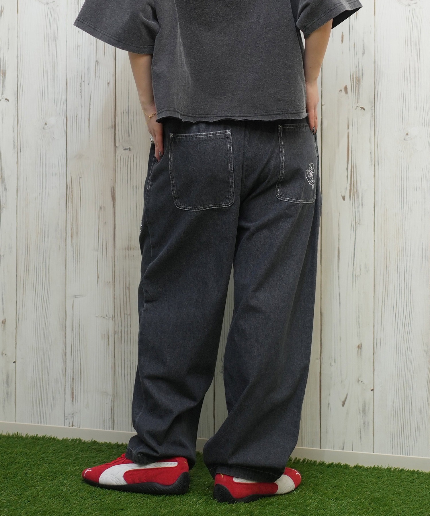 SANTACRUZ サンタクルーズ ロングパンツ レディース デニム イージーパンツ 502251531 ムラサキスポーツ限定(BKDSW-M)