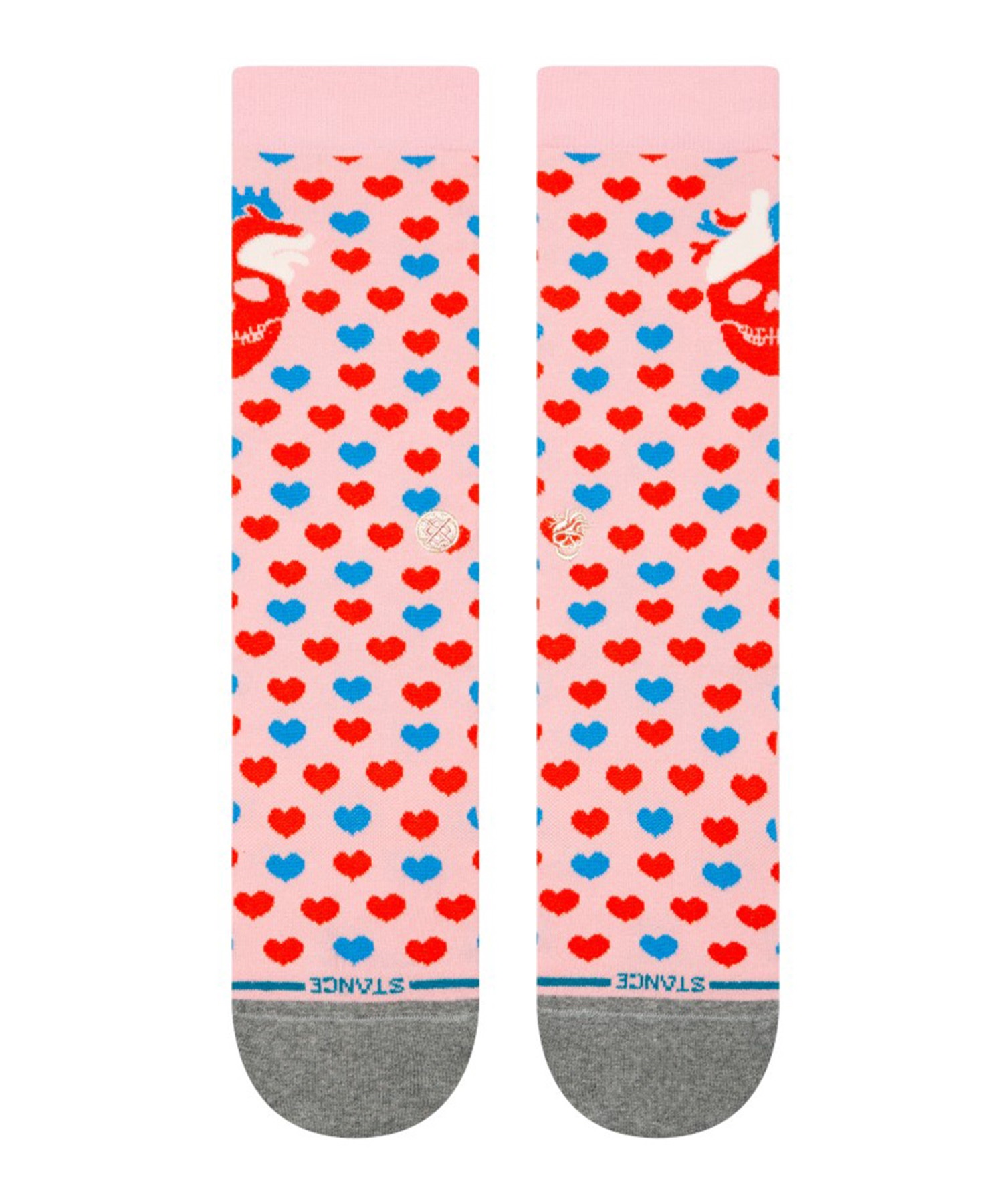 STANCE スタンス ソックス 靴下 STRANGE LOVE コラボモデル HEARTED CREW A545A25HEA#PNK(PINK-M)