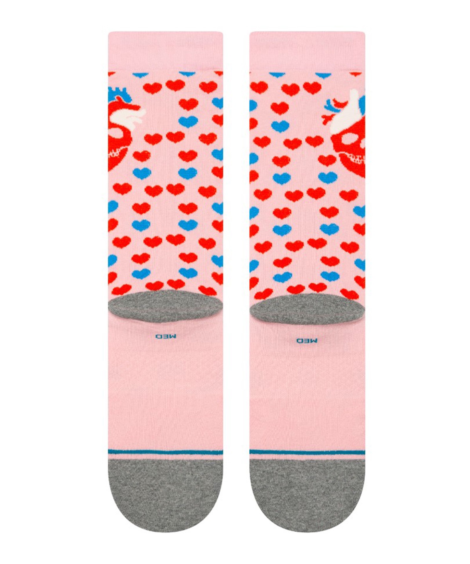 STANCE スタンス ソックス 靴下 STRANGE LOVE コラボモデル HEARTED CREW A545A25HEA#PNK(PINK-M)