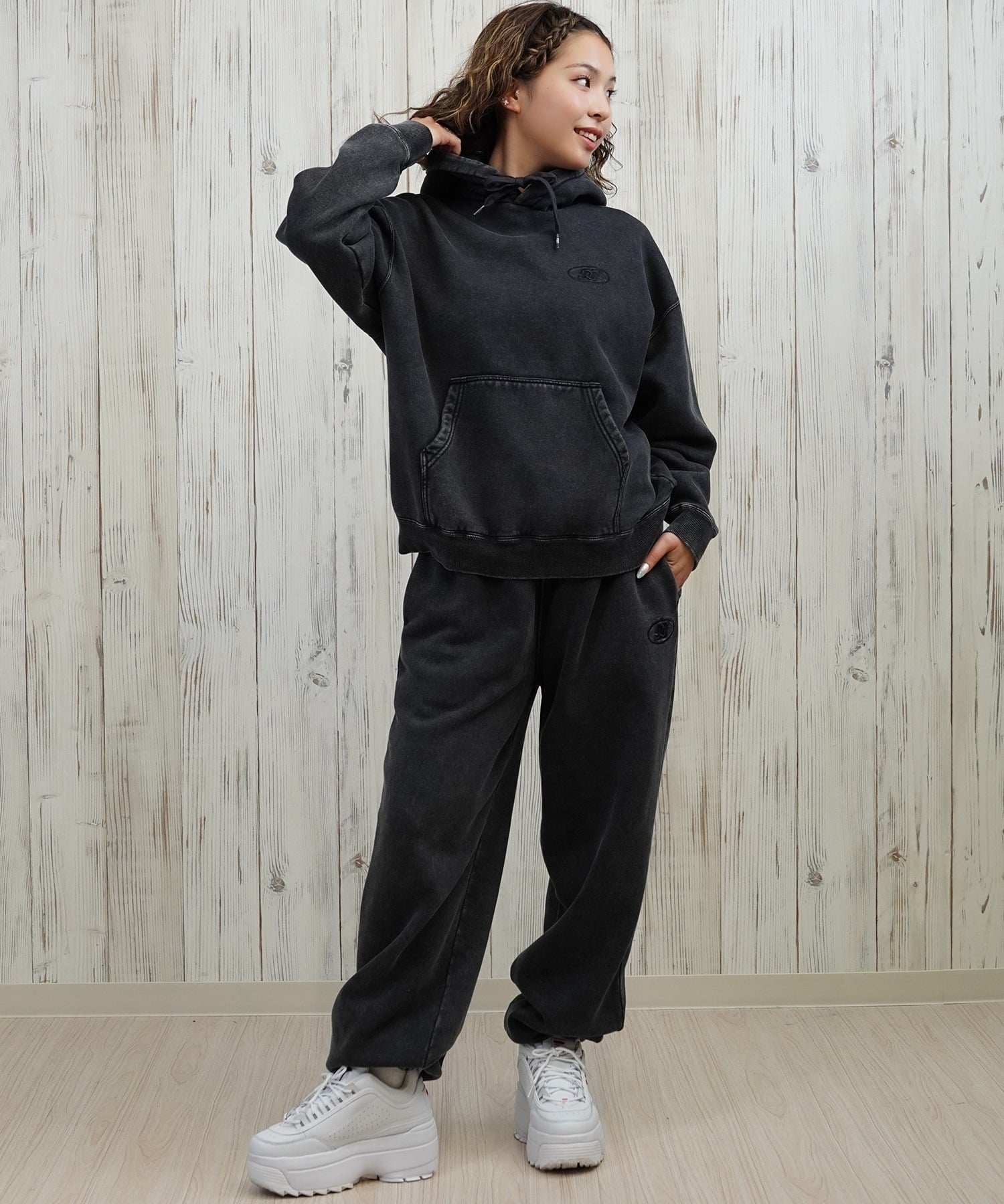 DC ディーシー プルオーバー パーカー レディース クロップド丈 ショート丈 裏起毛 LPO254308(BES-M)