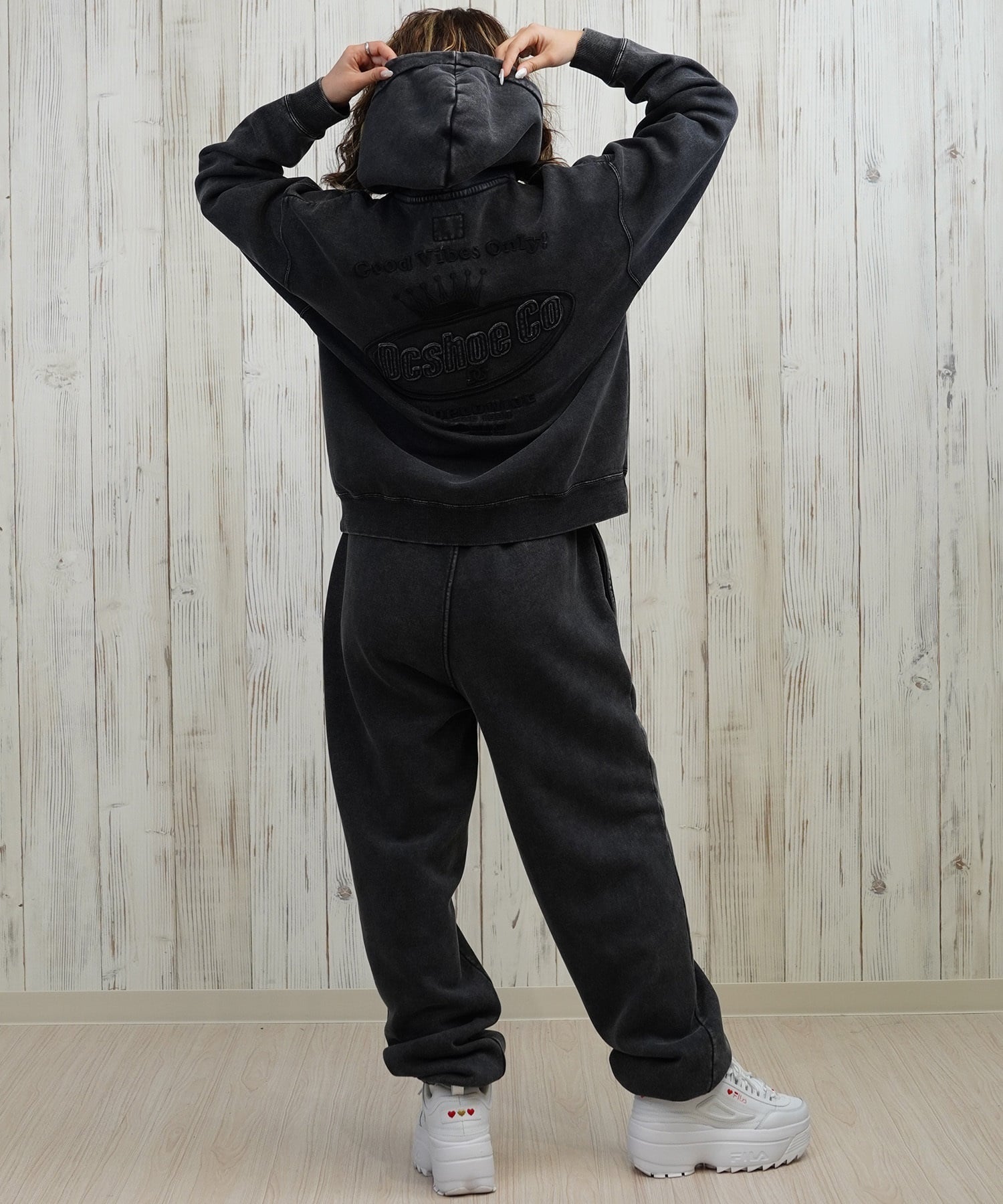 DC ディーシー プルオーバー パーカー レディース クロップド丈 ショート丈 裏起毛 LPO254308(BES-M)