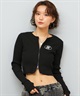 DC ディーシー 長袖 Tシャツ ロンT レディース クロップド丈 ショート丈 ジップアップ TELECO ZIP CARDIGAN LCD254310(BES-M)