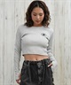 DC ディーシー 長袖 Tシャツ ロンT レディース クロップド丈 ショート丈 シンプル TELECO SHORT LS LLT254311(BES-M)
