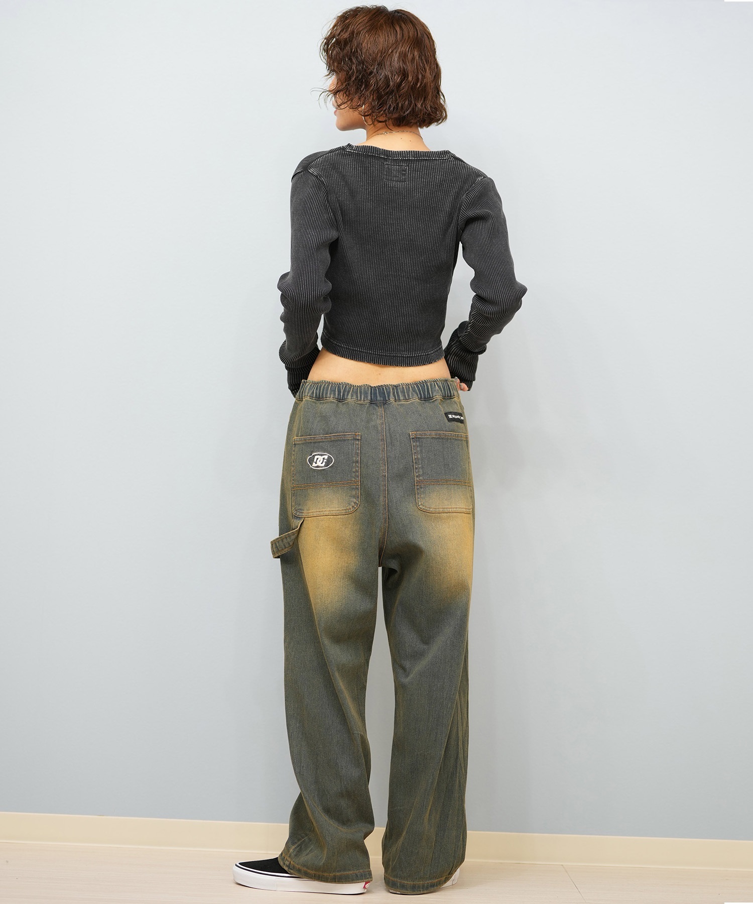 DC ディーシー 長袖 Tシャツ ロンT レディース クロップド丈 ショート丈 シンプル TELECO SHORT LS LLT254311(BES-M)