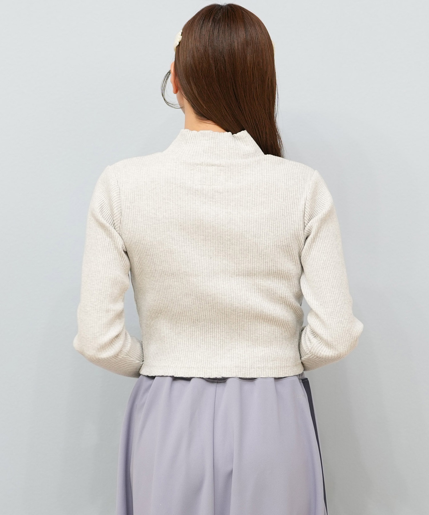 DC ディーシー 長袖 Tシャツ ロンT レディース クロップド丈 ショート丈 ハーフジップ LLT254312(BES-M)