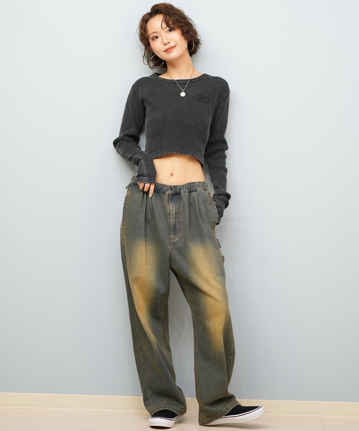 DC ディーシー ロングパンツ レディース デニム パンツ Gパン ワイドペインターパンツ LPT254303(BDB-M)