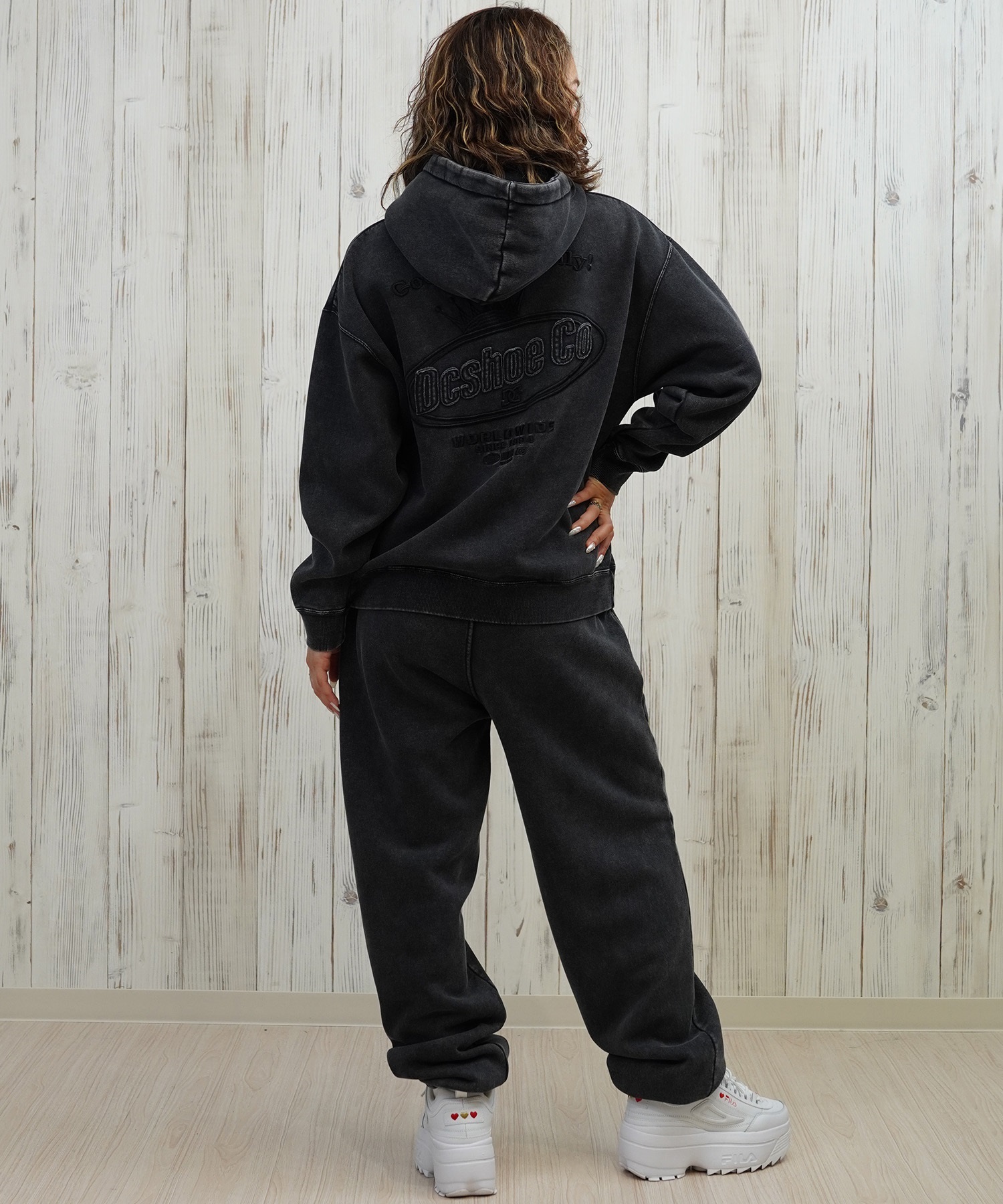 DC ディーシー ロングパンツ レディース スウェット パンツ 裏起毛 ワイド スウェットパンツ LPT254304(BES-M)