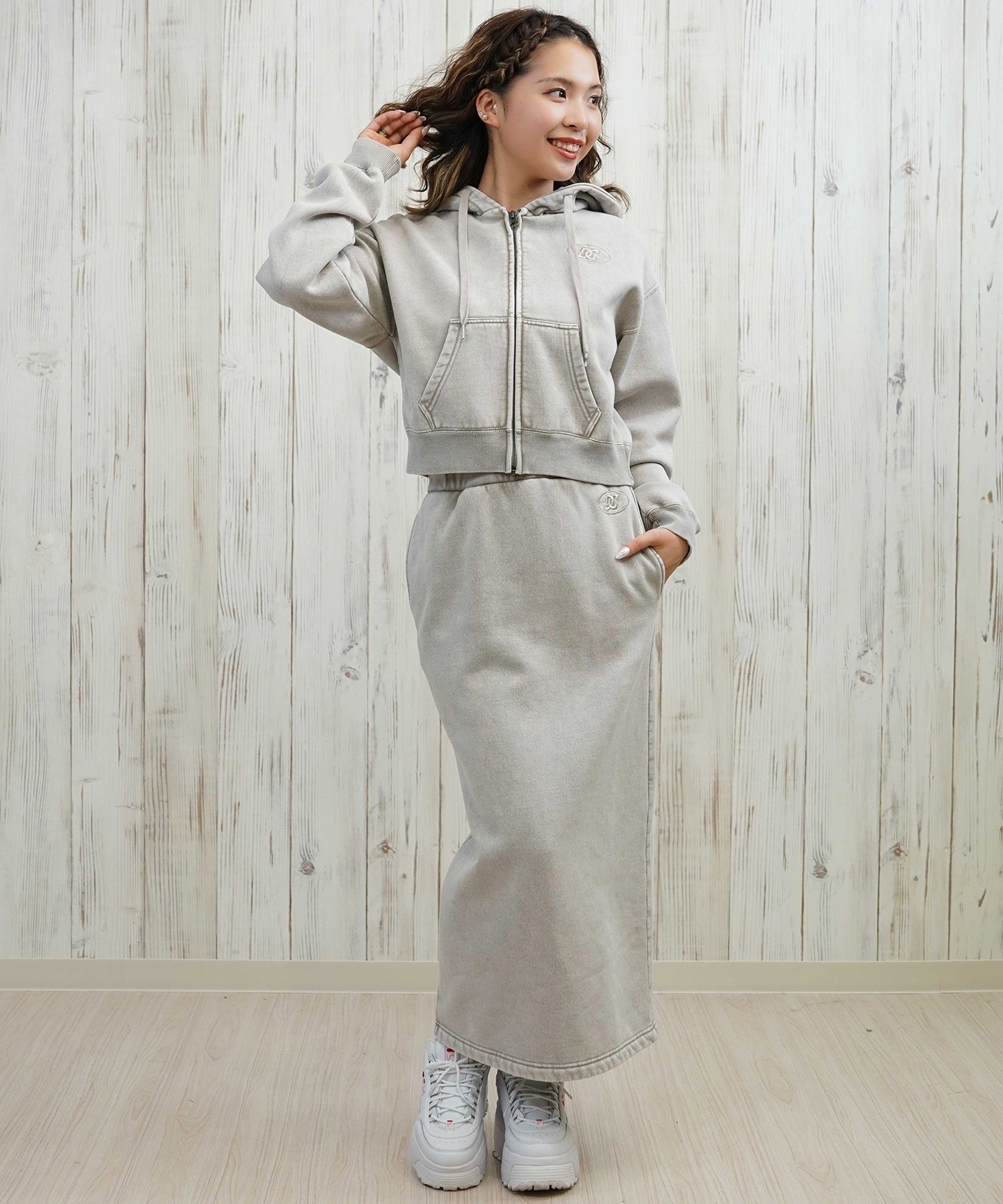 DC ディーシー スカート レディース ロングスカート 裏起毛 スウェットスカート LSK254306(BES-M)