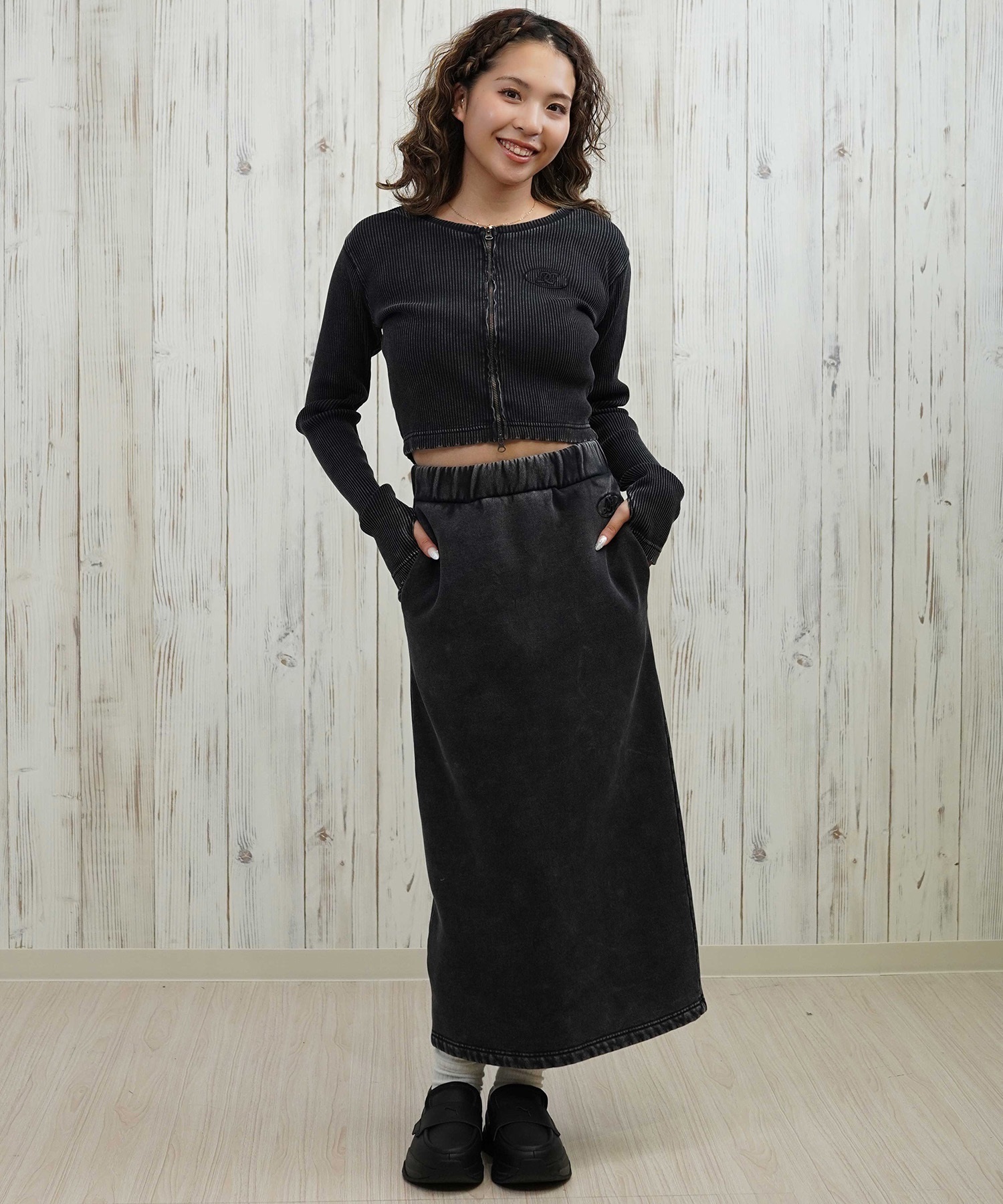 DC ディーシー スカート レディース ロングスカート 裏起毛 スウェットスカート LSK254306(BES-M)