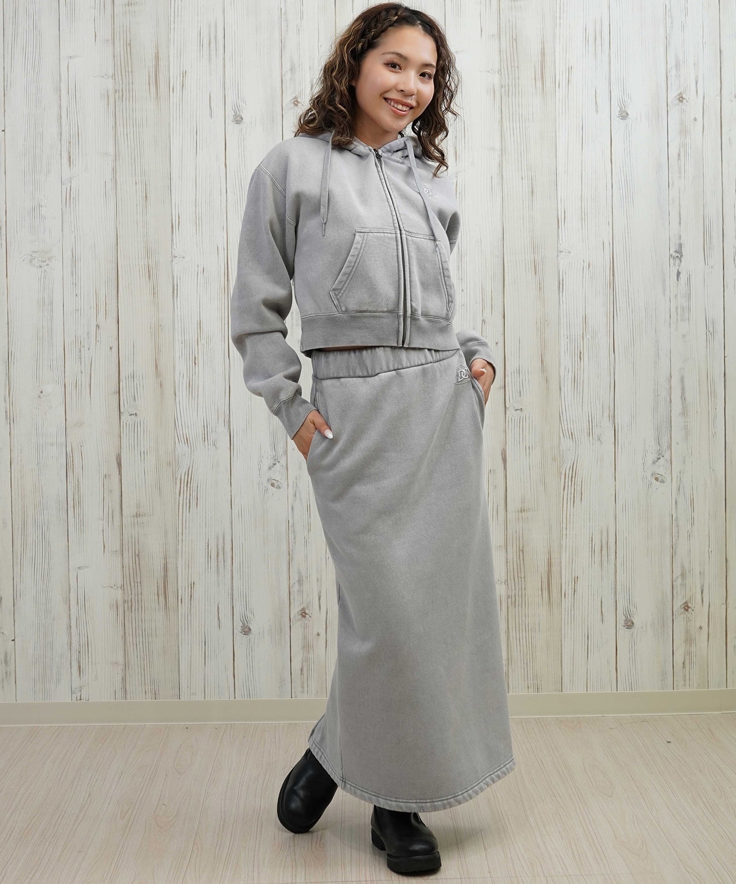 DC ディーシー スカート レディース ロングスカート 裏起毛 スウェットスカート LSK254306(BES-M)