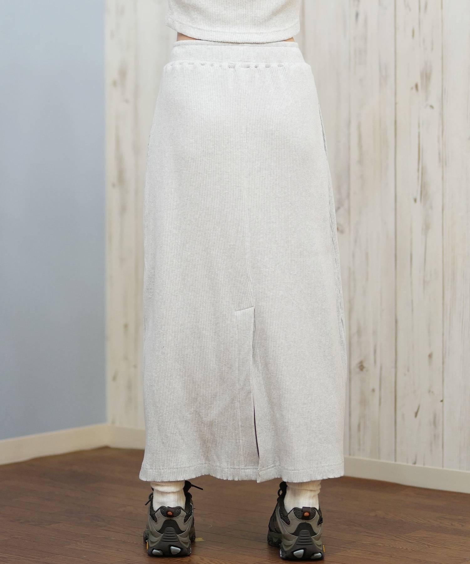 DC ディーシー スカート レディース ロングスカート リブ スリット LSK254318M ムラサキスポーツ限定(BKS-M)