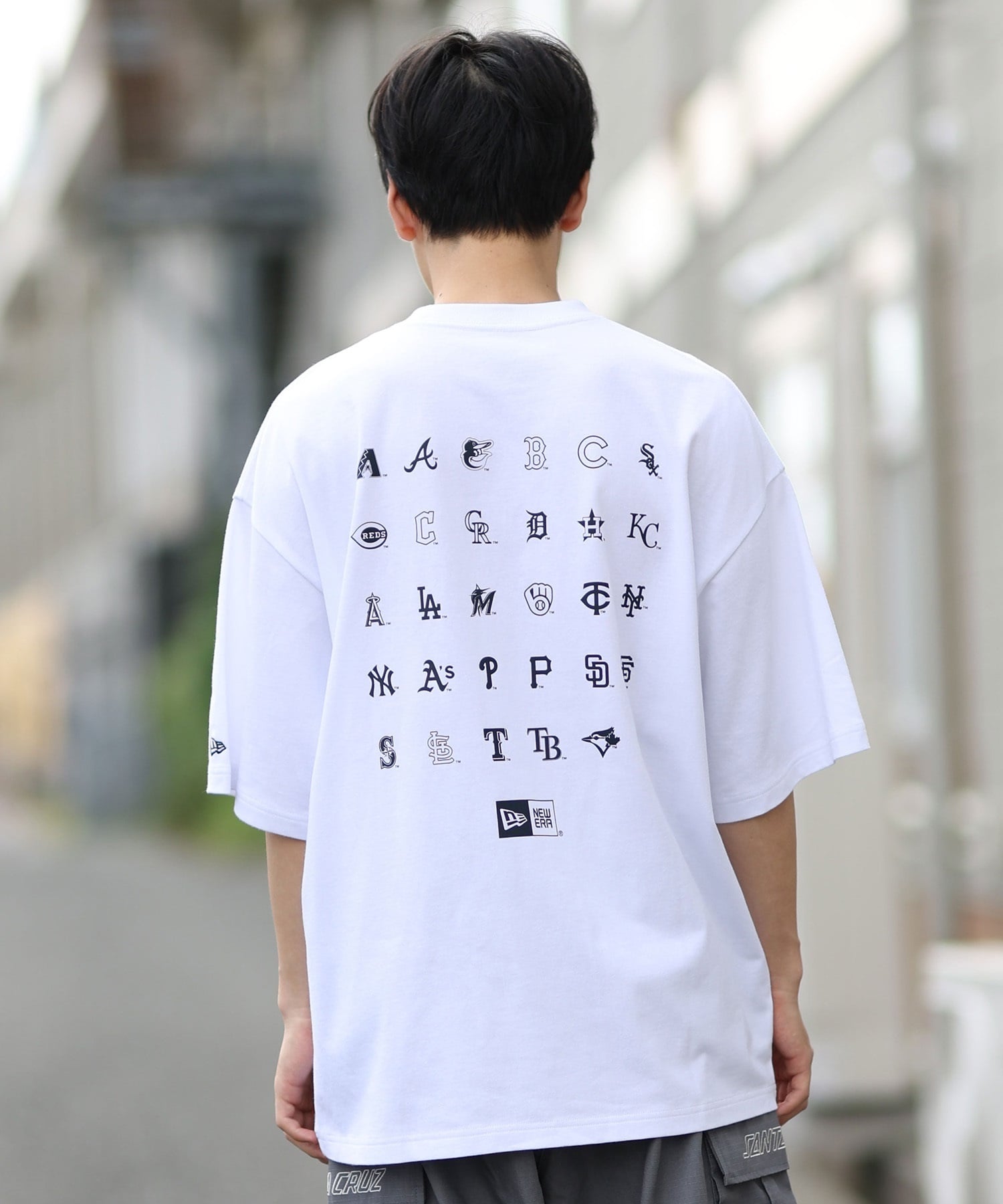 NEW ERA ニューエラ 半袖 Tシャツ メンズ バックプリント MLB ロゴ オーバーサイズ 14410063(WT-M)