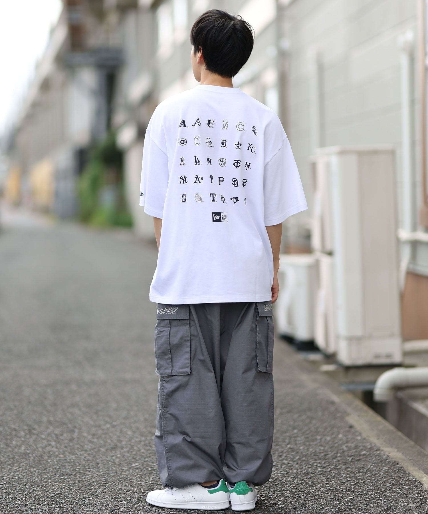 NEW ERA ニューエラ 半袖 Tシャツ メンズ バックプリント MLB ロゴ オーバーサイズ 14410063(WT-M)