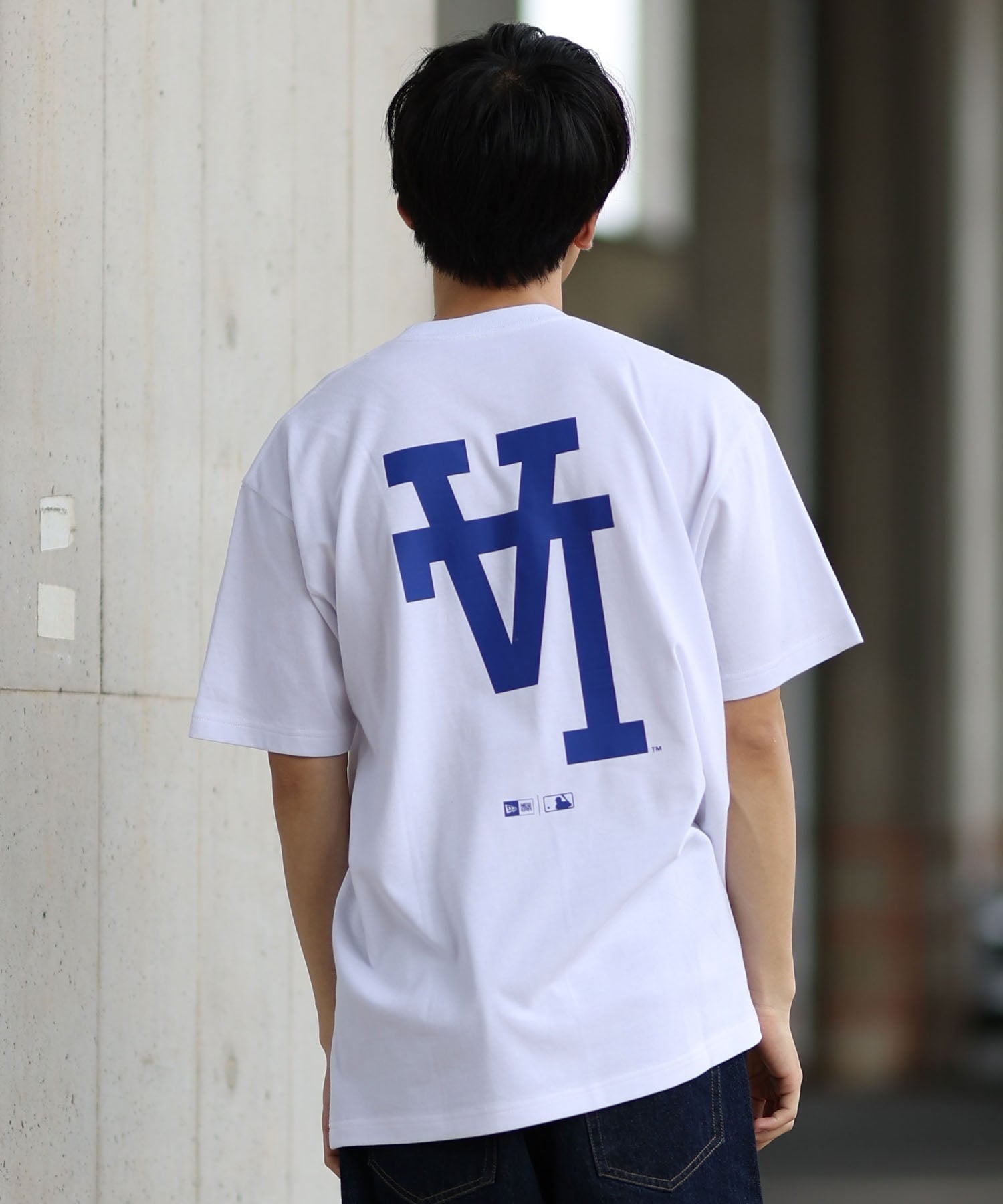 NEW ERA ニューエラ 半袖 Tシャツ メンズ バックプリント ロサンゼルス・ドジャース 14410095(WT-M)