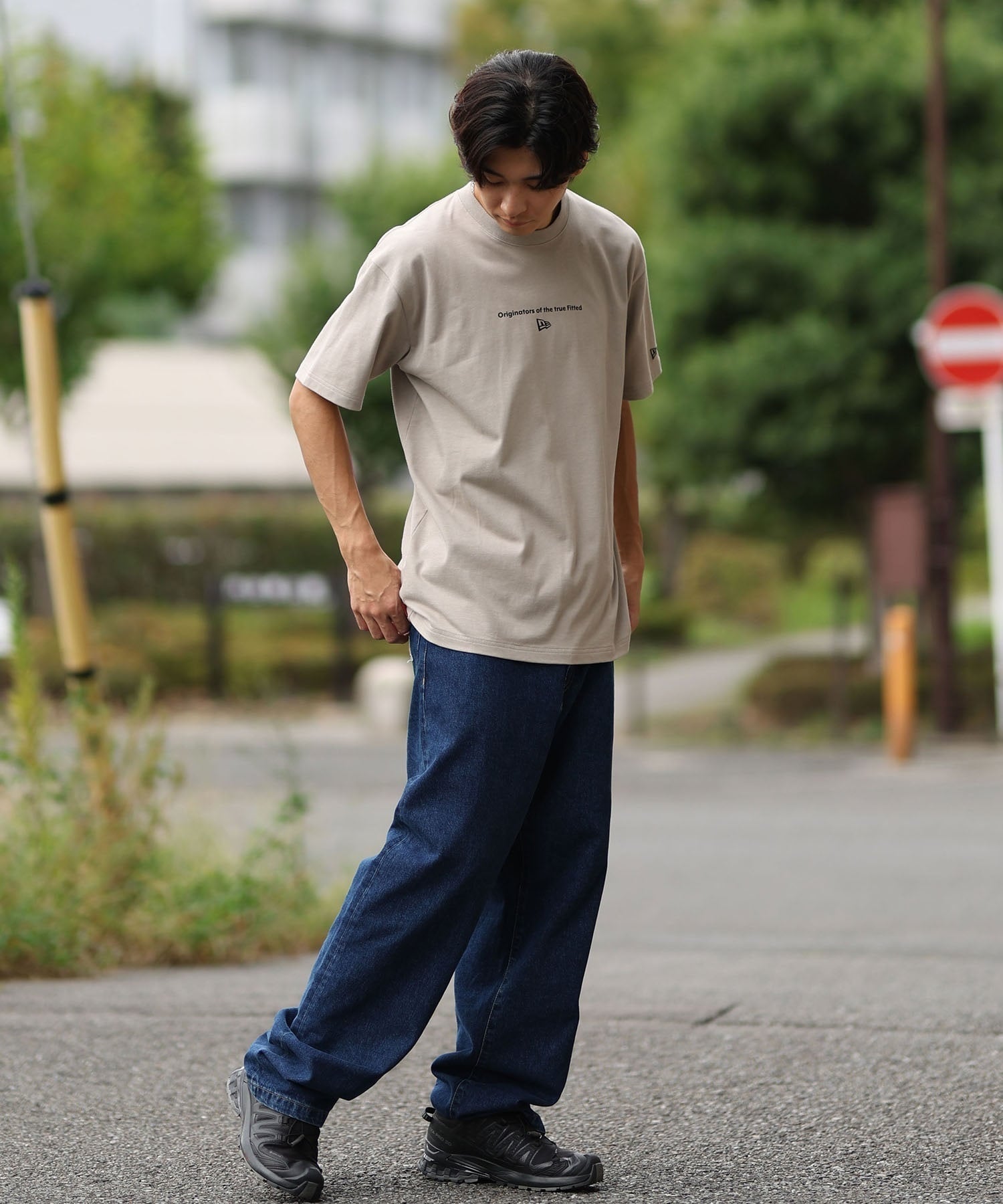 NEW ERA ニューエラ 半袖 Tシャツ メンズ ロゴ バックプリント Circle OOTTF 14410111(BE-M)