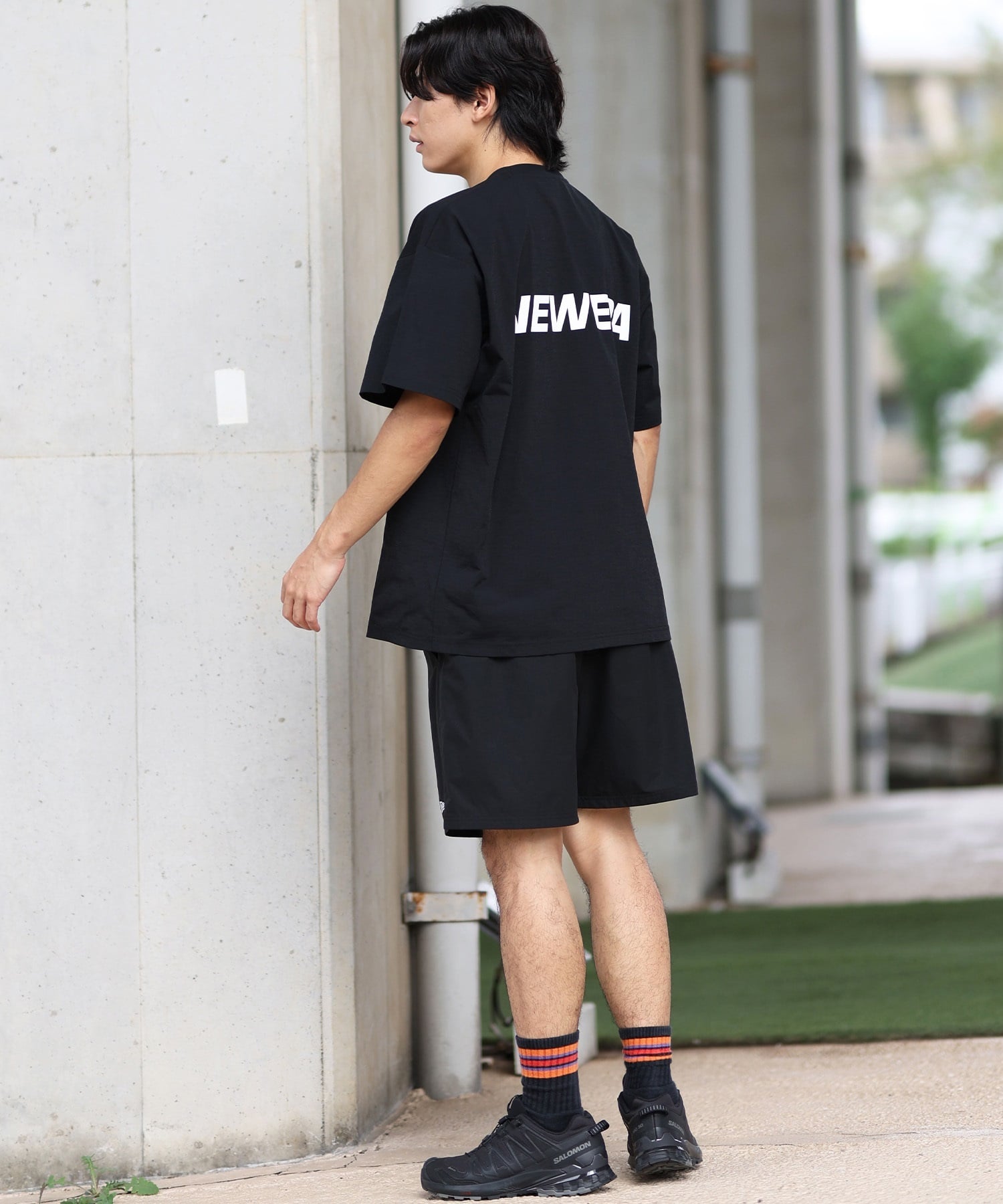 NEW ERA ニューエラ ラッシュガード メンズ 半袖 Tシャツ バックプリント 水陸両用 ユーティリティ UVカット 14391955(BK-M)