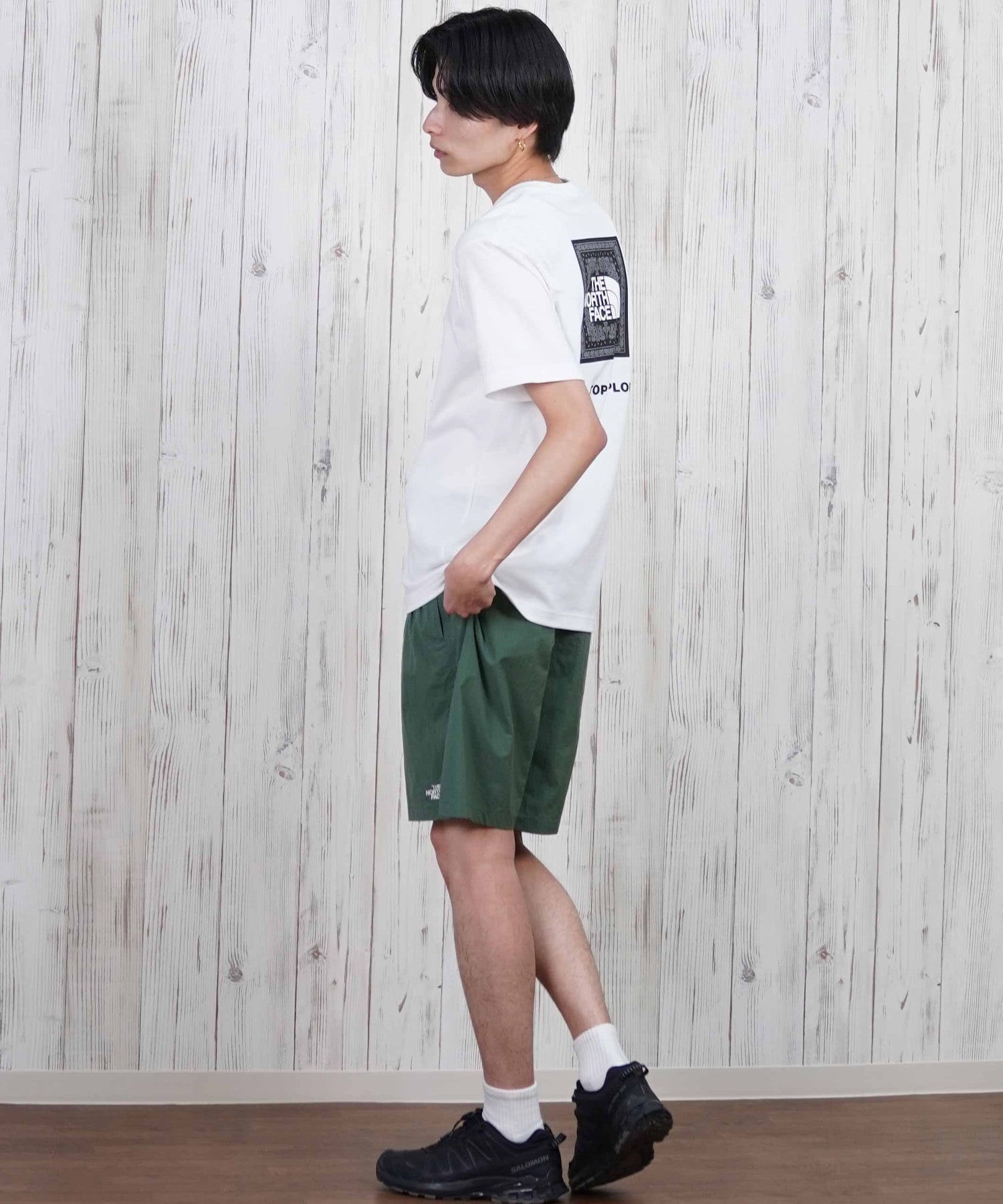 THE NORTH FACE ザ・ノース・フェイス 半袖 Tシャツ メンズ ショートスリーブバンダナスクエアロゴティー NT32446(W2-S)