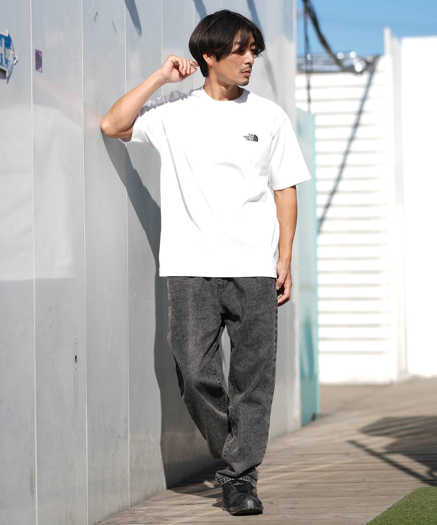 THE NORTH FACE ザ・ノース・フェイス 半袖 Tシャツ メンズ ショートスリーブバックスクエアートラバースロゴティー NT32543(W-S)