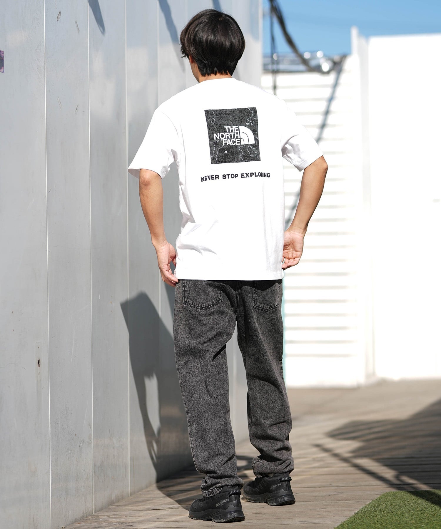 THE NORTH FACE ザ・ノース・フェイス 半袖 Tシャツ メンズ ショートスリーブバックスクエアートラバースロゴティー NT32543(W-S)