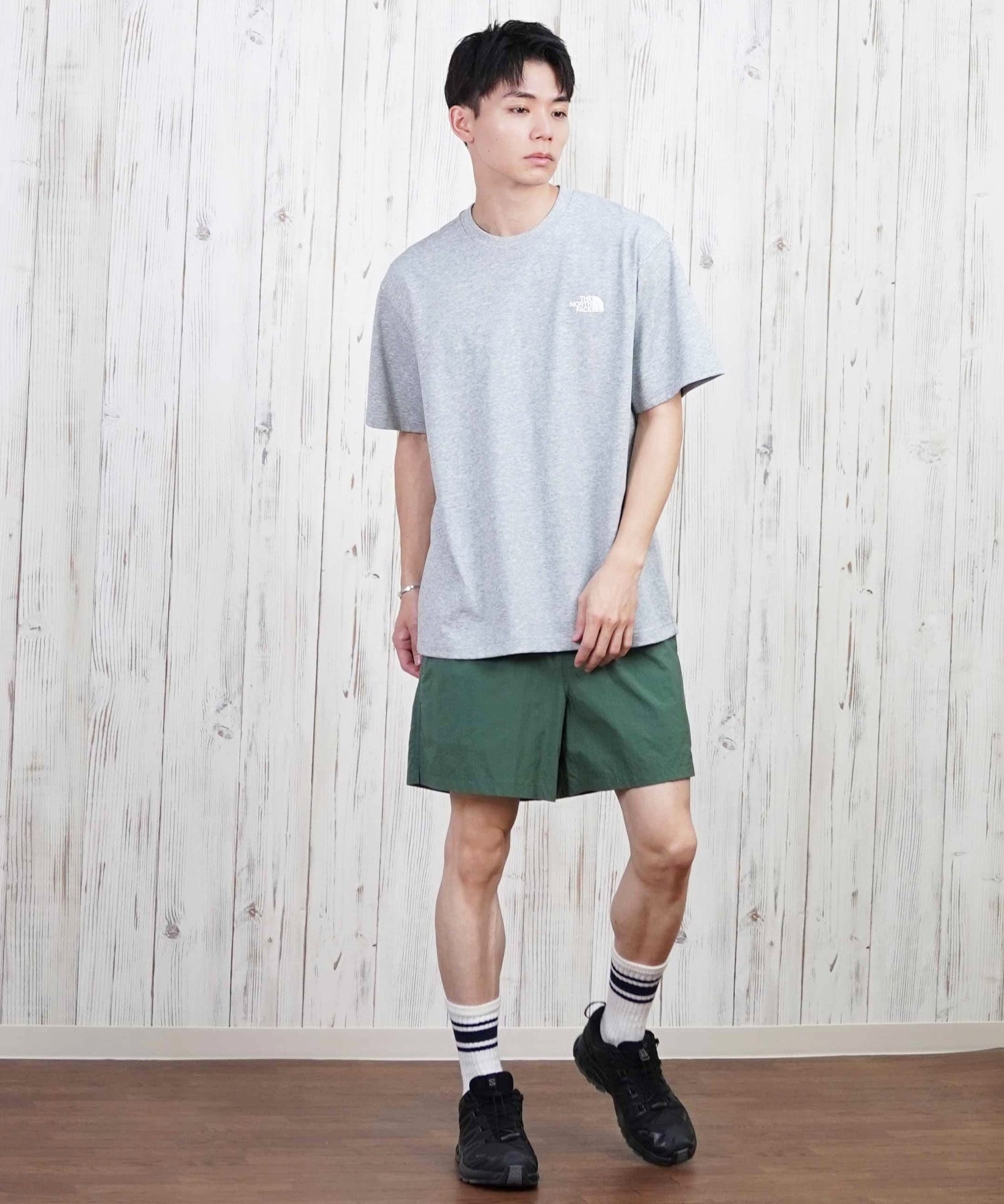 THE NORTH FACE ザ・ノース・フェイス 半袖 Tシャツ メンズ ショートスリーブバックスクエアートラバースロゴティー NT32543(W-S)