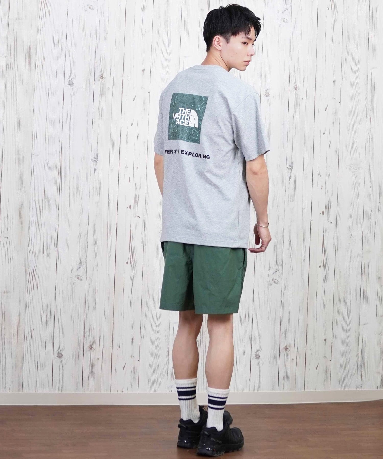 THE NORTH FACE ザ・ノース・フェイス 半袖 Tシャツ メンズ ショートスリーブバックスクエアートラバースロゴティー NT32543(W-S)