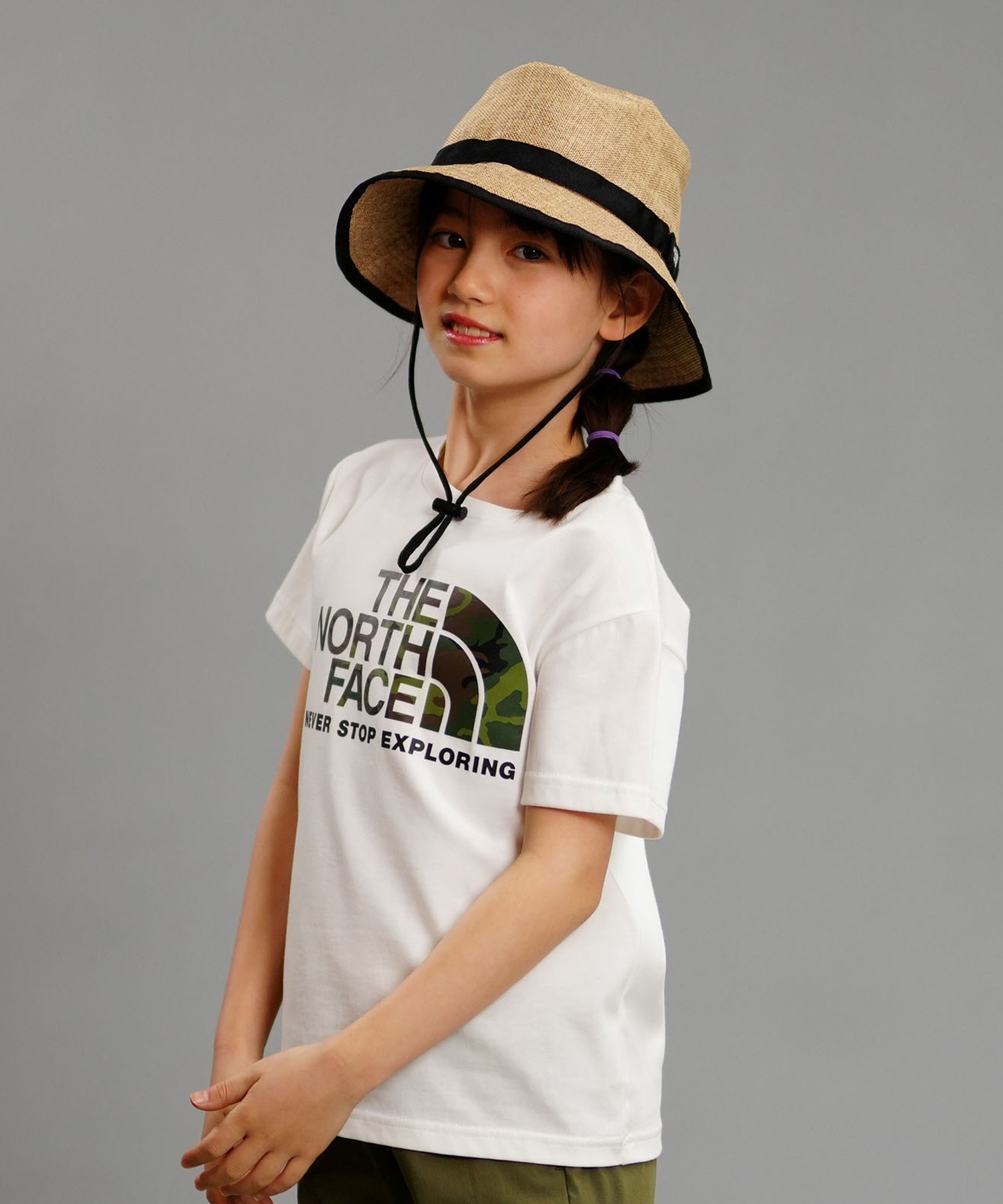 THE NORTH FACE ザ・ノース・フェイス Tシャツ キッズ 半袖 UVカット ショートスリーブカモロゴティー NTJ32359(WW-130cm)