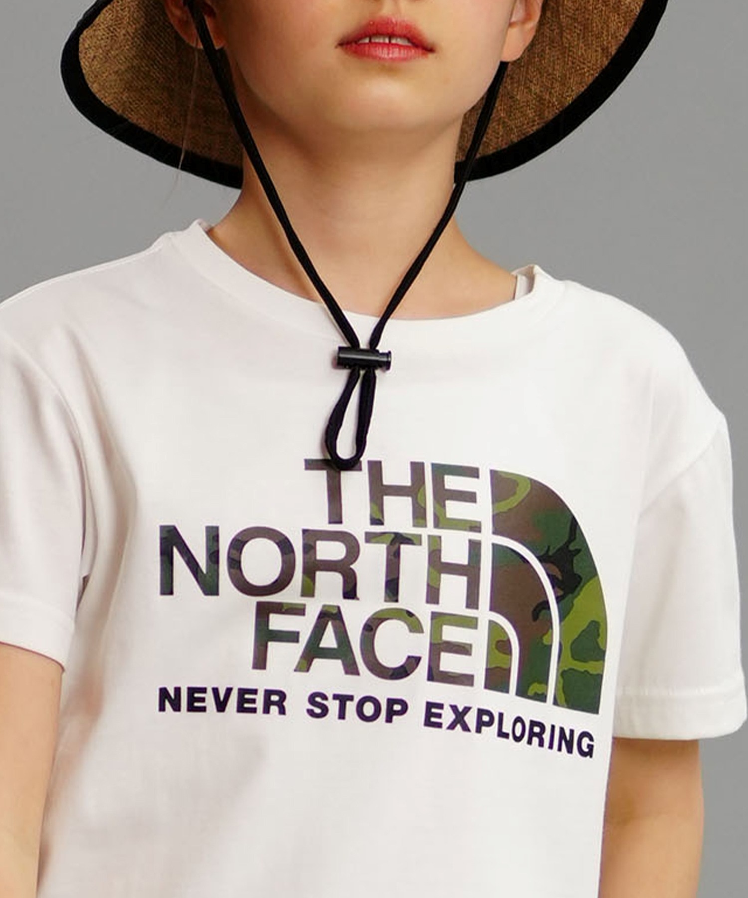 THE NORTH FACE ザ・ノース・フェイス Tシャツ キッズ 半袖 UVカット ショートスリーブカモロゴティー NTJ32359(WW-130cm)