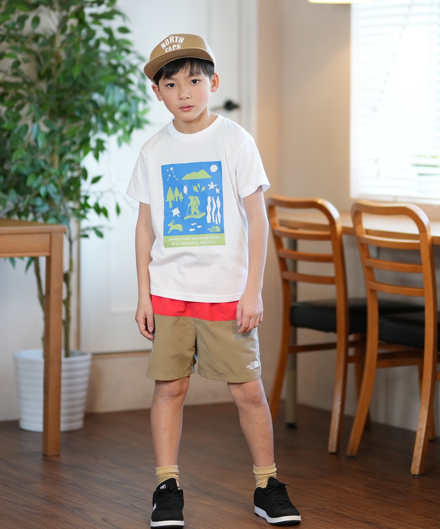 THE NORTH FACE ザ・ノース・フェイス Tシャツ キッズ 半袖 UVカット ショートスリーブシレトコトコティー NTJ32534ST(W-130cm)