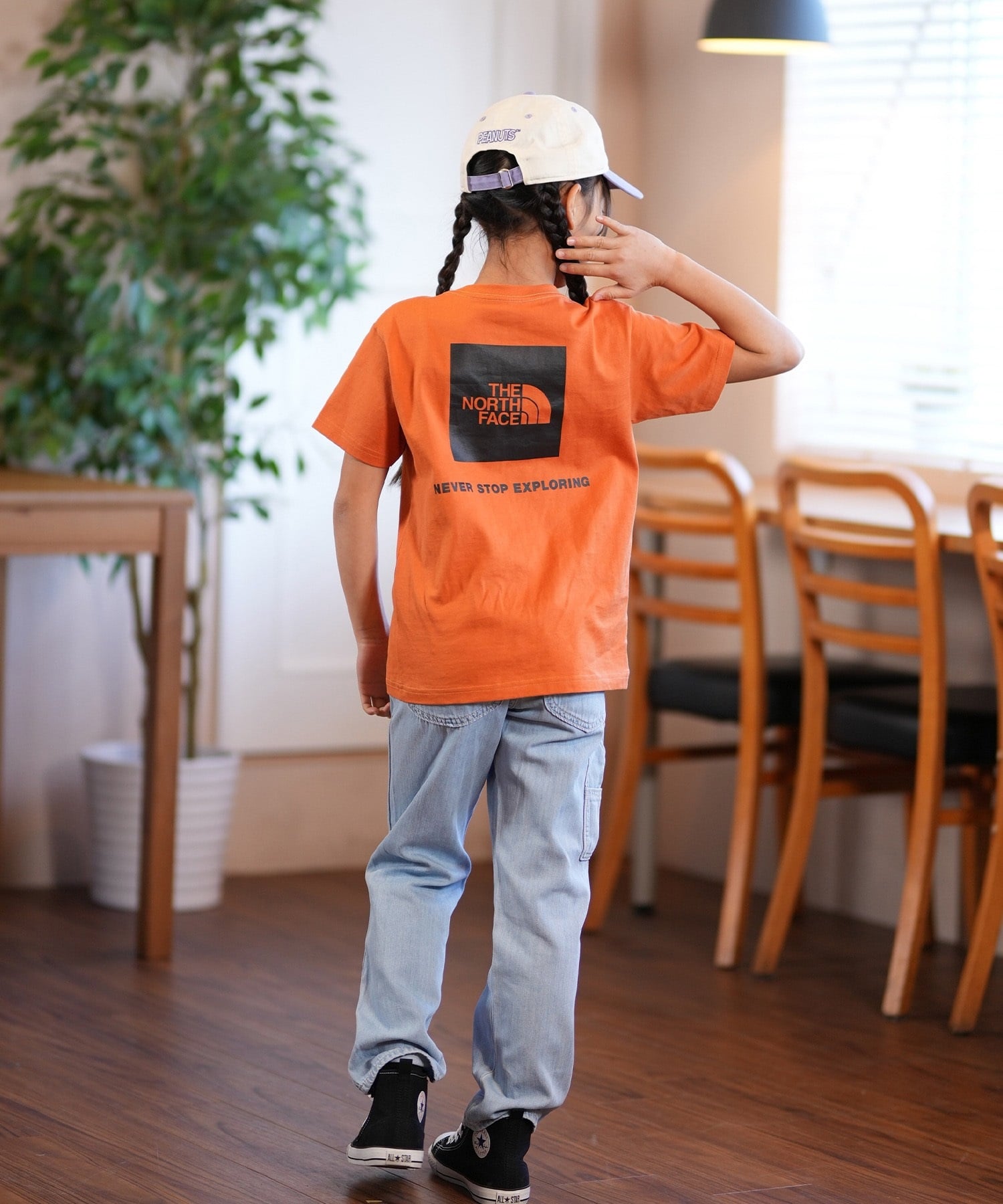 THE NORTH FACE ザ・ノース・フェイス Tシャツ キッズ 半袖 ショートスリーブバックスクエアロゴティー NTJ32538(W-130cm)