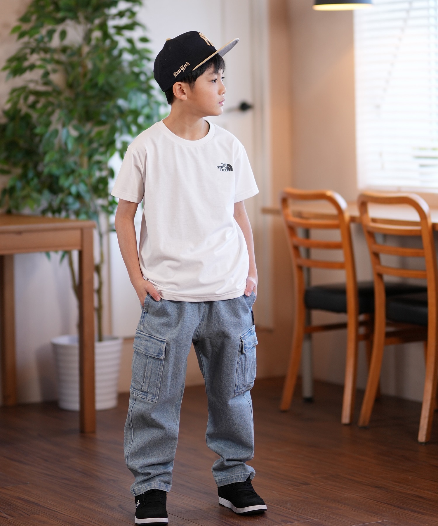 THE NORTH FACE ザ・ノース・フェイス Tシャツ キッズ 半袖 吸汗速乾 UVカット ショートスリーブイーエスサーキュレーションティー NTJ32577(W-130cm)