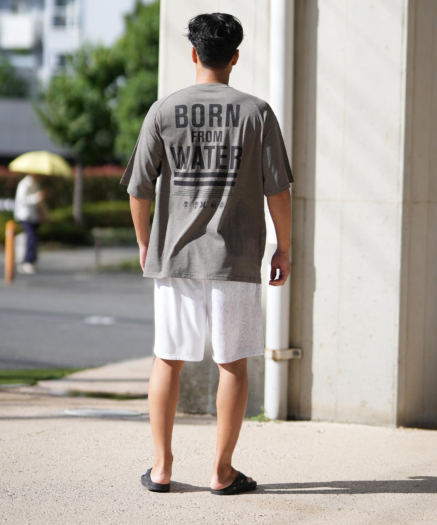 Hurley ハーレー ラッシュガード 半袖 メンズ Tシャツ バックプリント オーバーサイズ 水陸両用 UVカット MUSS251030(WHT-M)