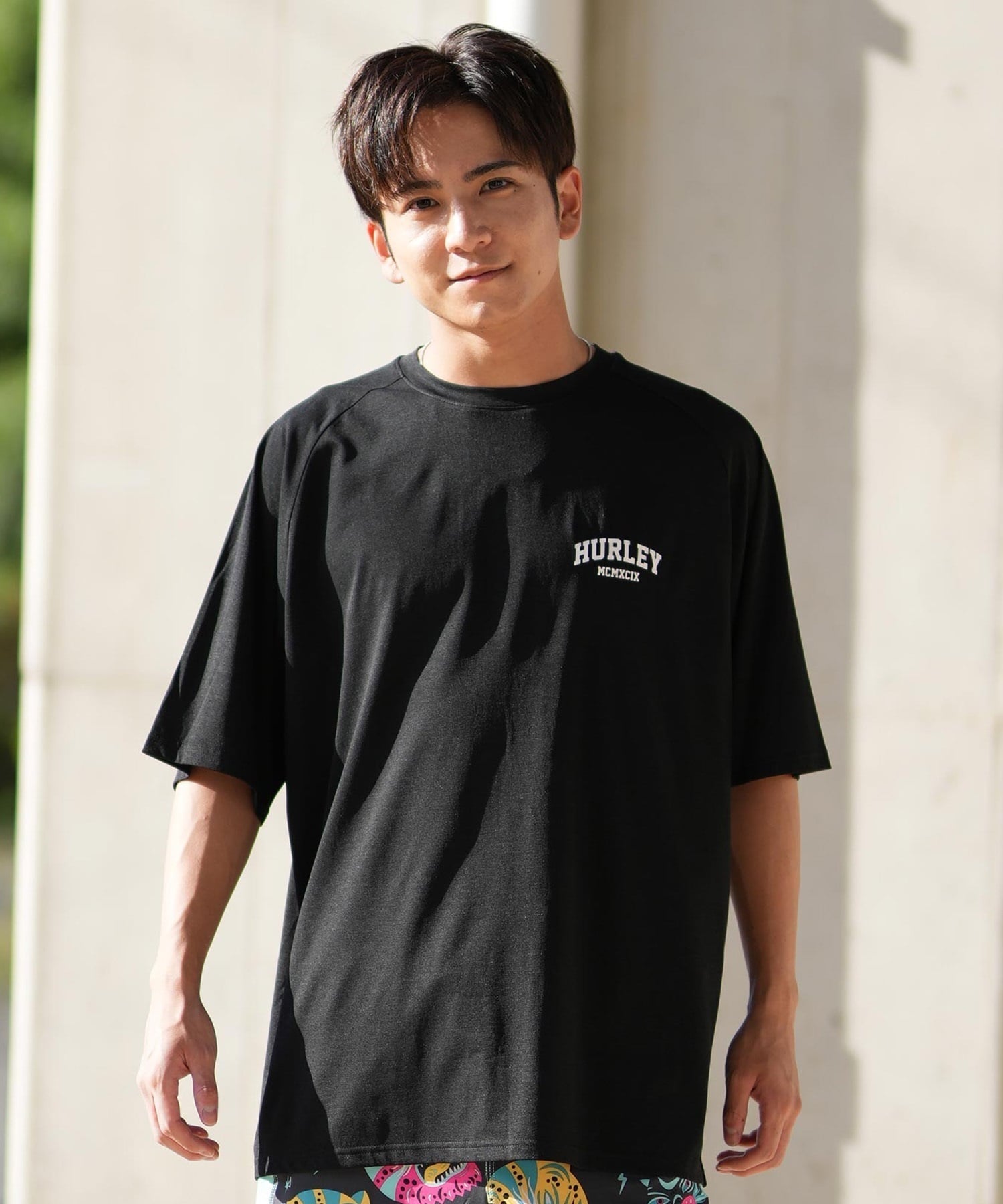 Hurley ハーレー ラッシュガード メンズ 半袖 Tシャツ バックプリント オーバーサイズ UVカット MUSS251035(WHT-M)