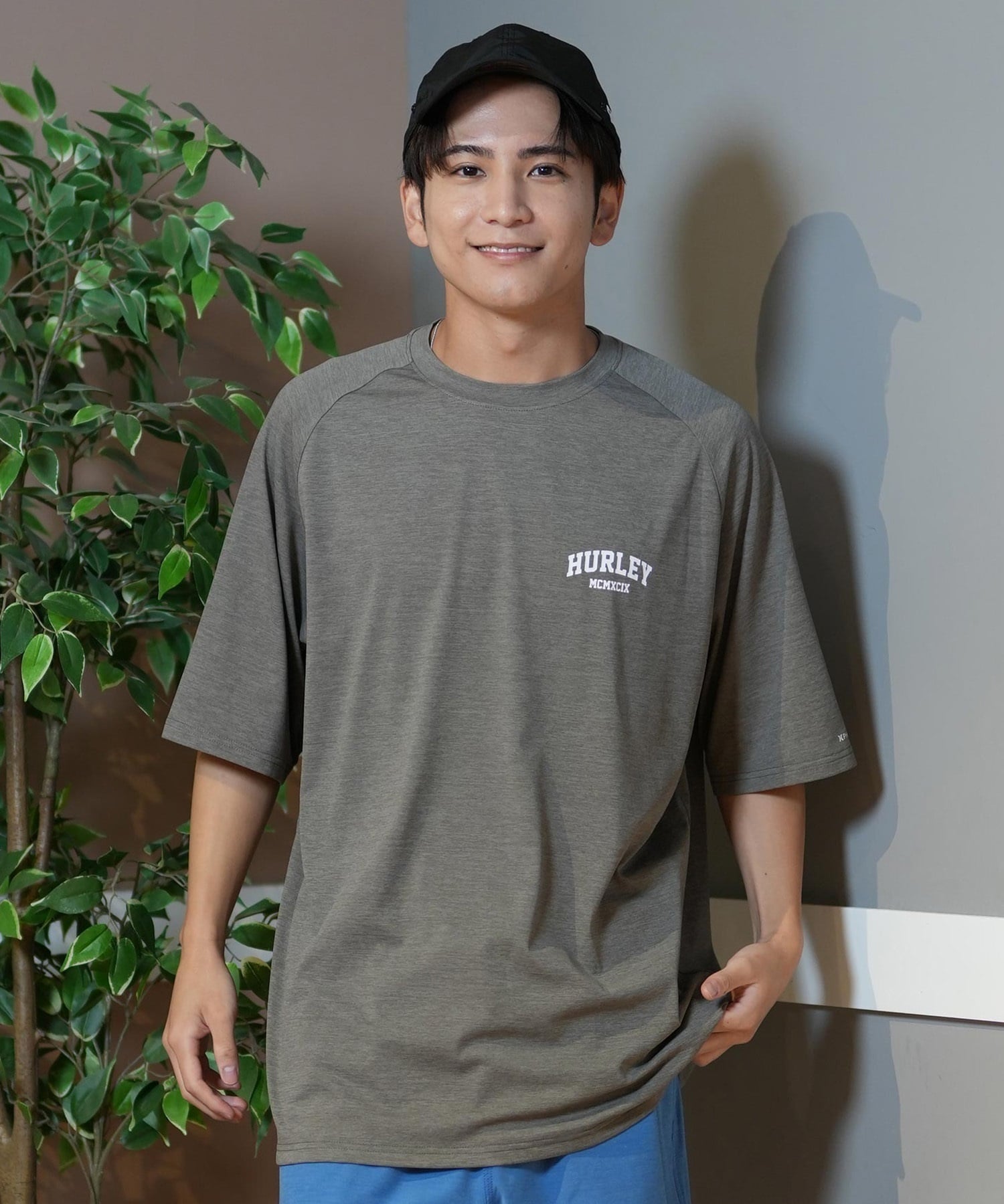 Hurley ハーレー ラッシュガード メンズ 半袖 Tシャツ バックプリント オーバーサイズ UVカット MUSS251035(WHT-M)