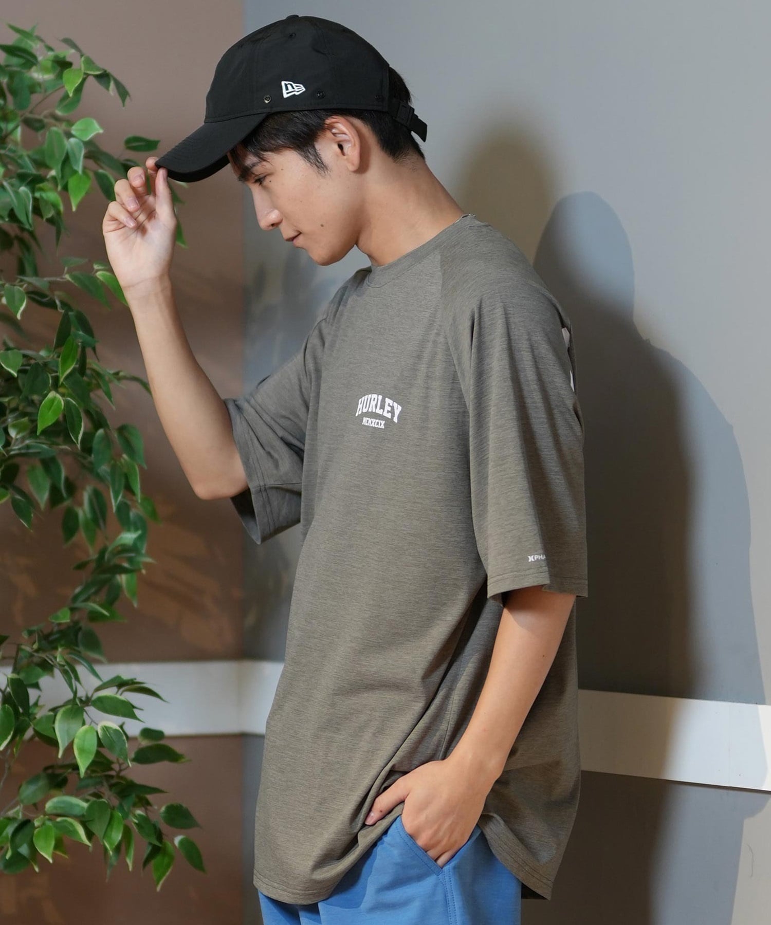 Hurley ハーレー ラッシュガード メンズ 半袖 Tシャツ バックプリント オーバーサイズ UVカット MUSS251035(WHT-M)