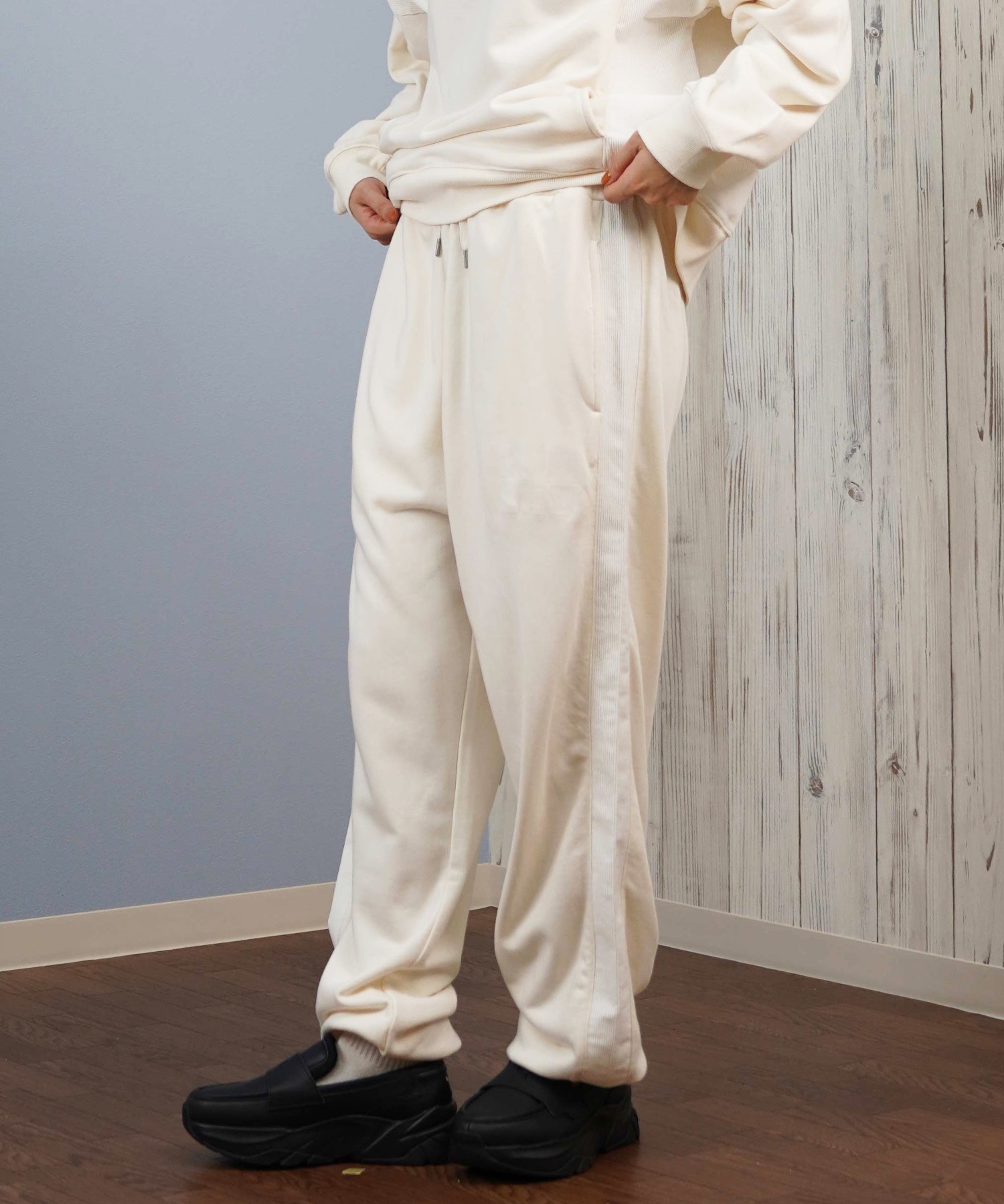 Hurley ハーレー ロングパンツ レディース スウェット ライン ウエストゴム 異素材ミックス セットアップ対応 TERRY CDR SWITCHING PANTS WCFB252024(OWHT-M)