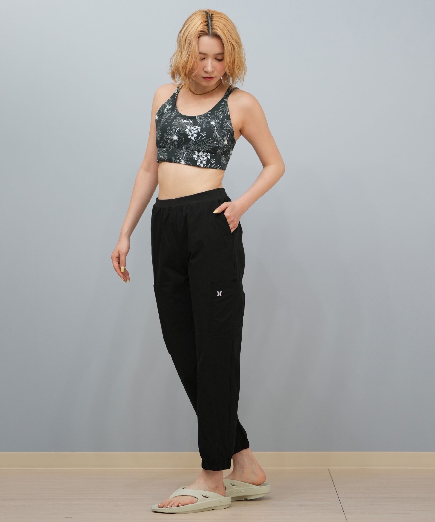 Hurley ハーレー 水着 レディース フィットネス トレーニングウェア スポーツブラ 水陸両用 UVカット WASB251052(BLK-S)