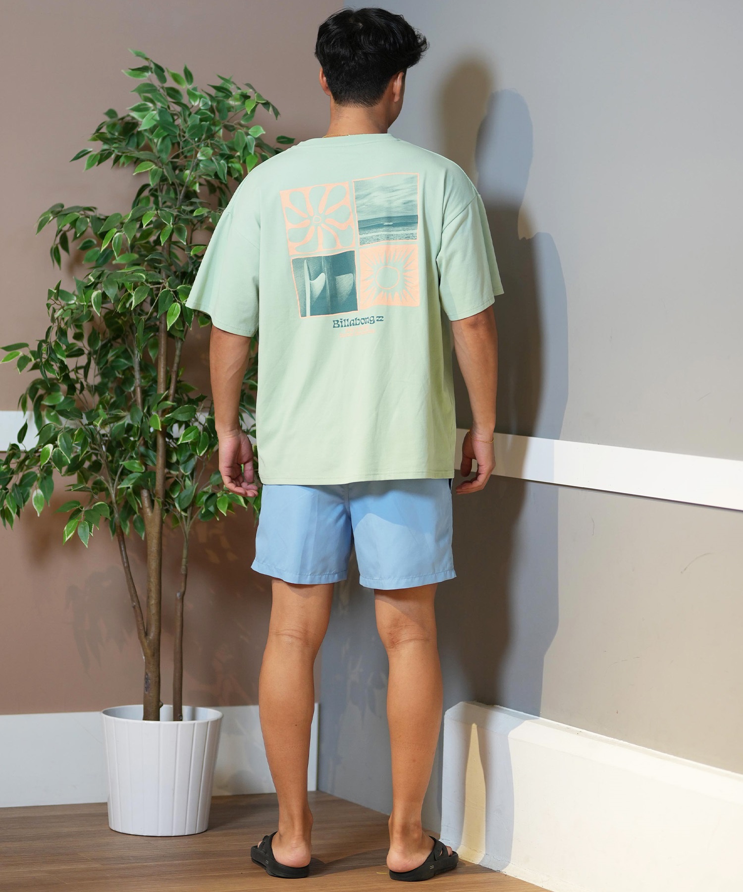 BILLABONG ビラボン 水着 トランクス メンズ ボードショーツ サーフパンツ ワンポイント ロゴ 16インチ 水陸両用 BF011-530(BLK-S)