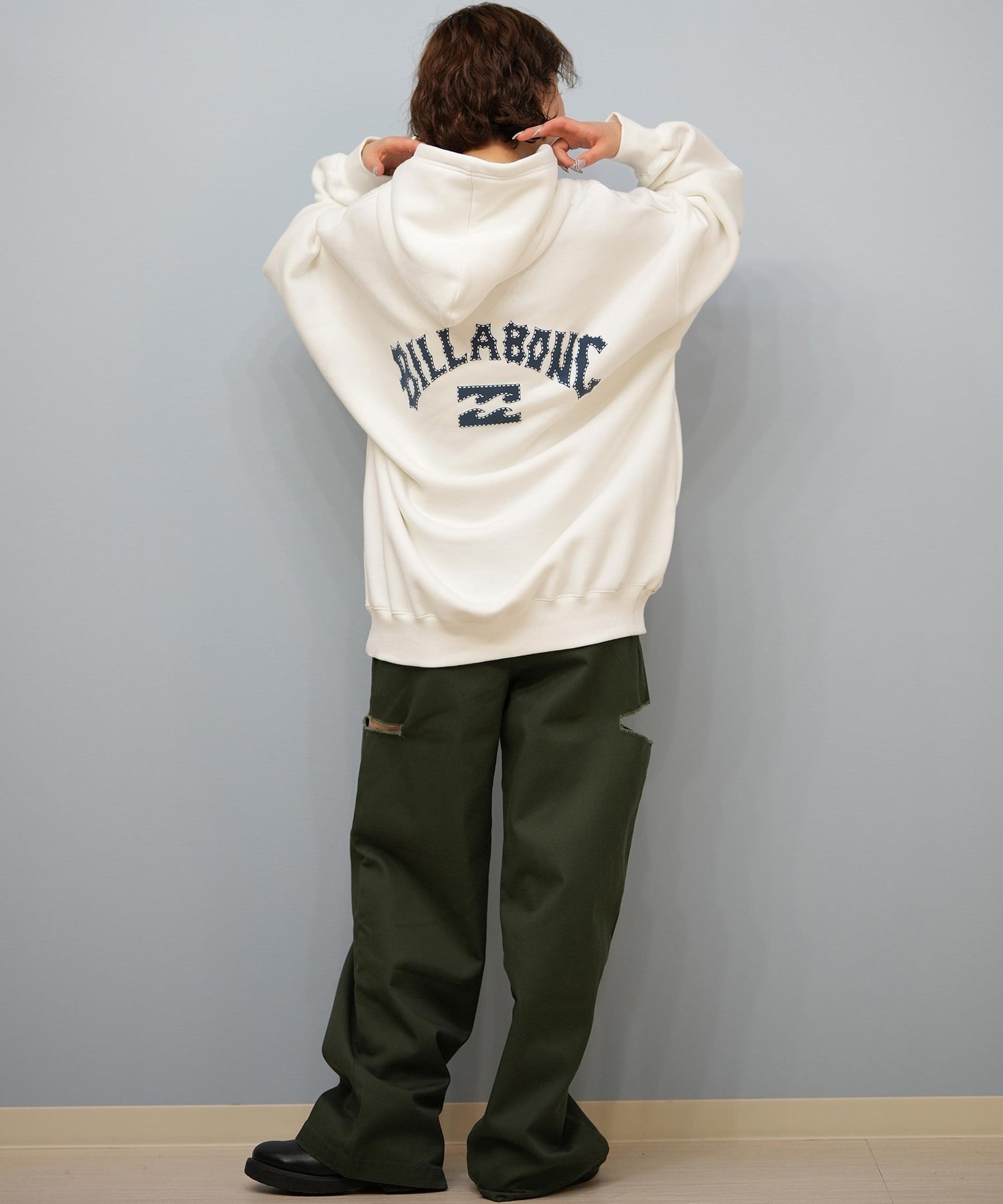 BILLABONG ビラボン プルオーバー パーカー レディース オーバーサイズ バックプリント 裏起毛 BF014-016(OFB-M)