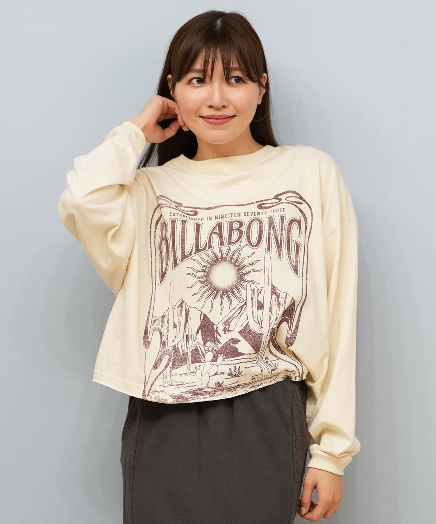 BILLABONG ビラボン 長袖 Tシャツ ロンT レディース DESERT WANDERING LS TEE BF014-054(BUR-M)
