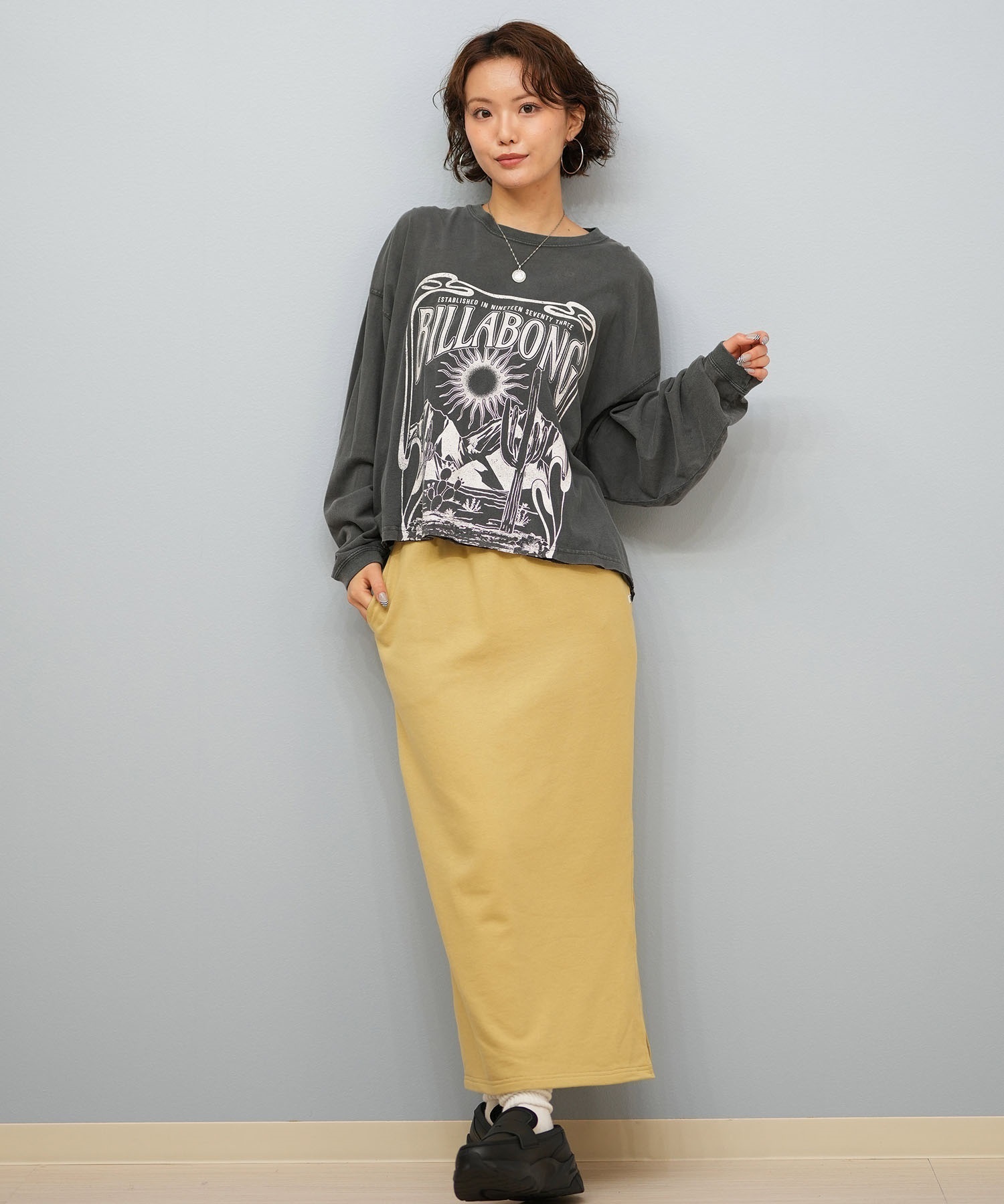 BILLABONG ビラボン 長袖 Tシャツ ロンT レディース DESERT WANDERING LS TEE BF014-054(BUR-M)