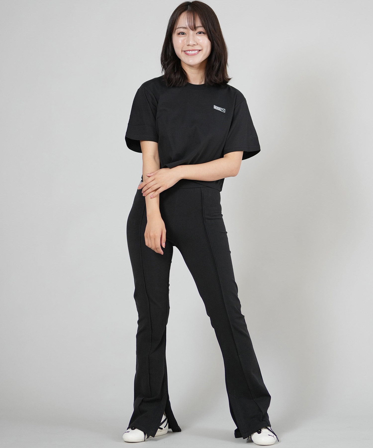 PUMA プーマ ロングパンツ レディース フレアパンツ BLACKPINK ROSE 韓国 ROSE SLIM PINTUCK FLARE 635156(01-XS)