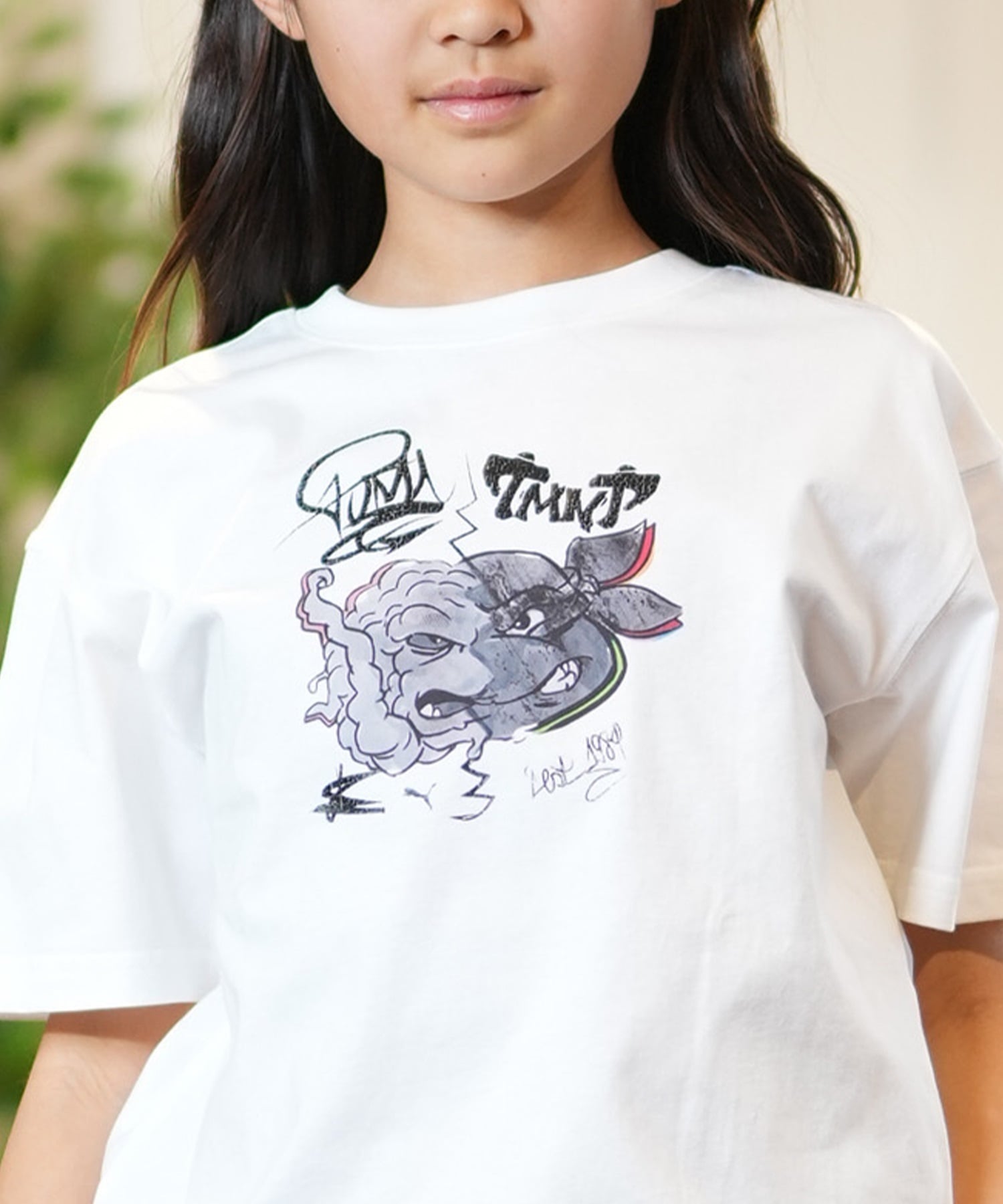 PUMA プーマ × TMNT ティーンエイジ・ミュータント・ニンジャ・タートルズ コラボ Tシャツ キッズ 半袖 630084(02-128cm)